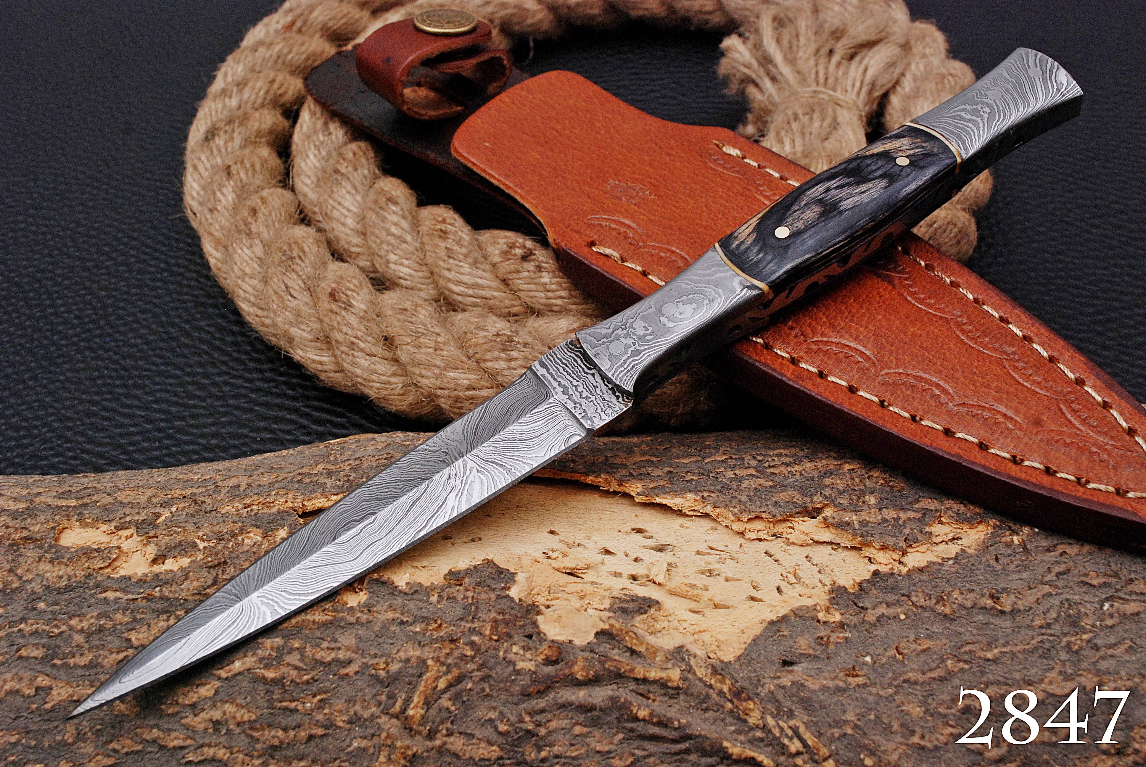 Handmade Forged Japanese Damascus Knife Best Outdoor Tactical Multi-Purpose - Image 2