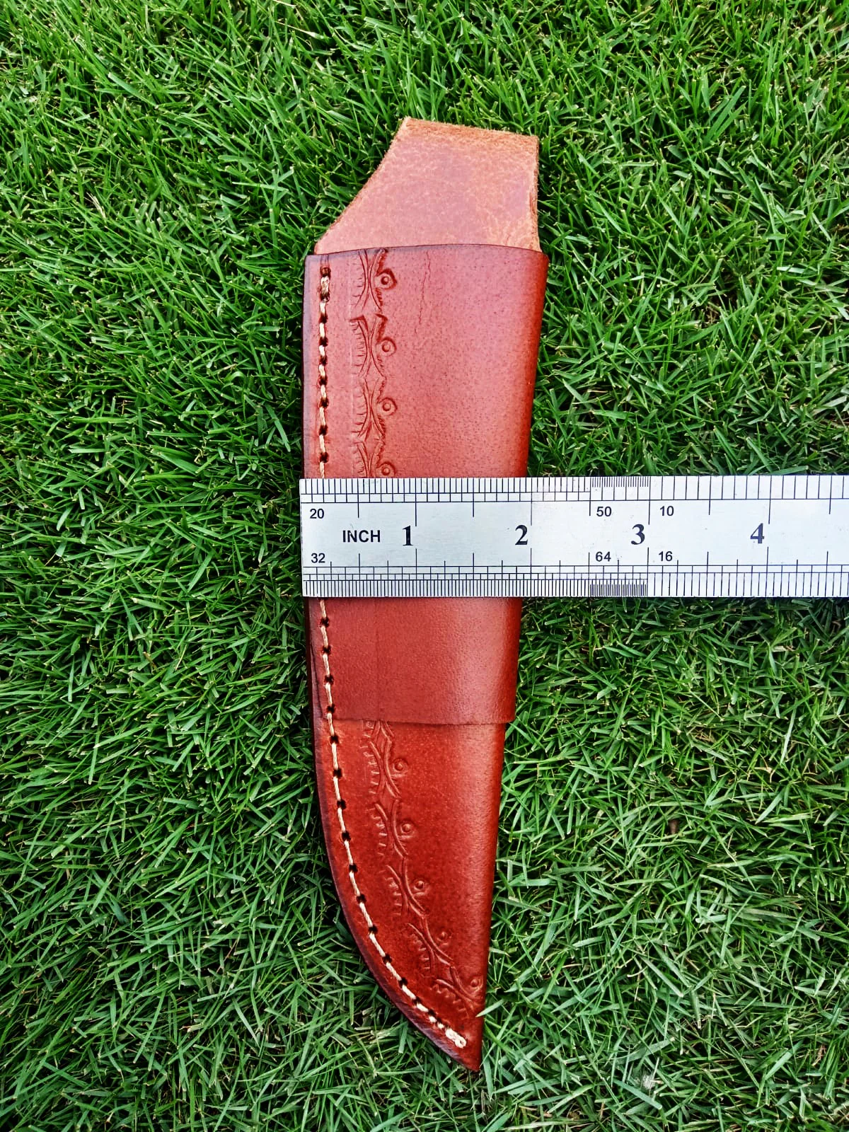 Handmade Full Grain Leather Knife Fixed Blade Outdoor Camping Sheath - Image 3
