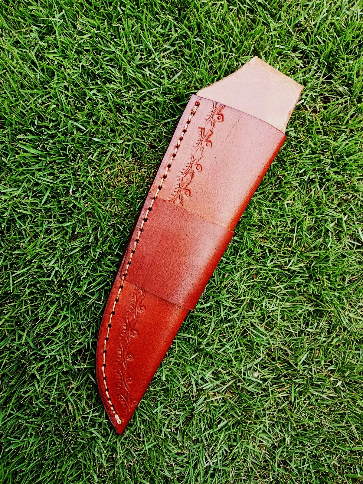 Handmade Full Grain Leather Knife Fixed Blade Outdoor Camping Sheath - Image 5
