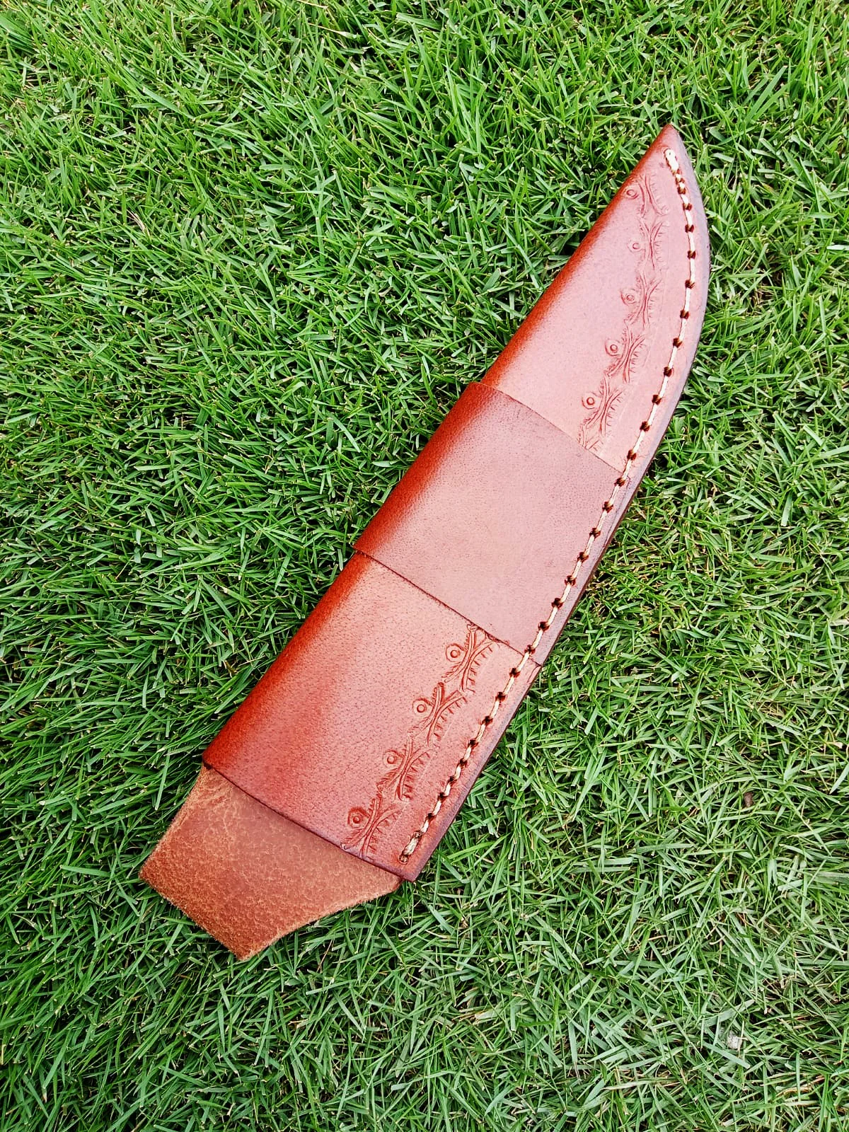 Handmade Full Grain Leather Knife Fixed Blade Outdoor Camping Sheath - Image 6
