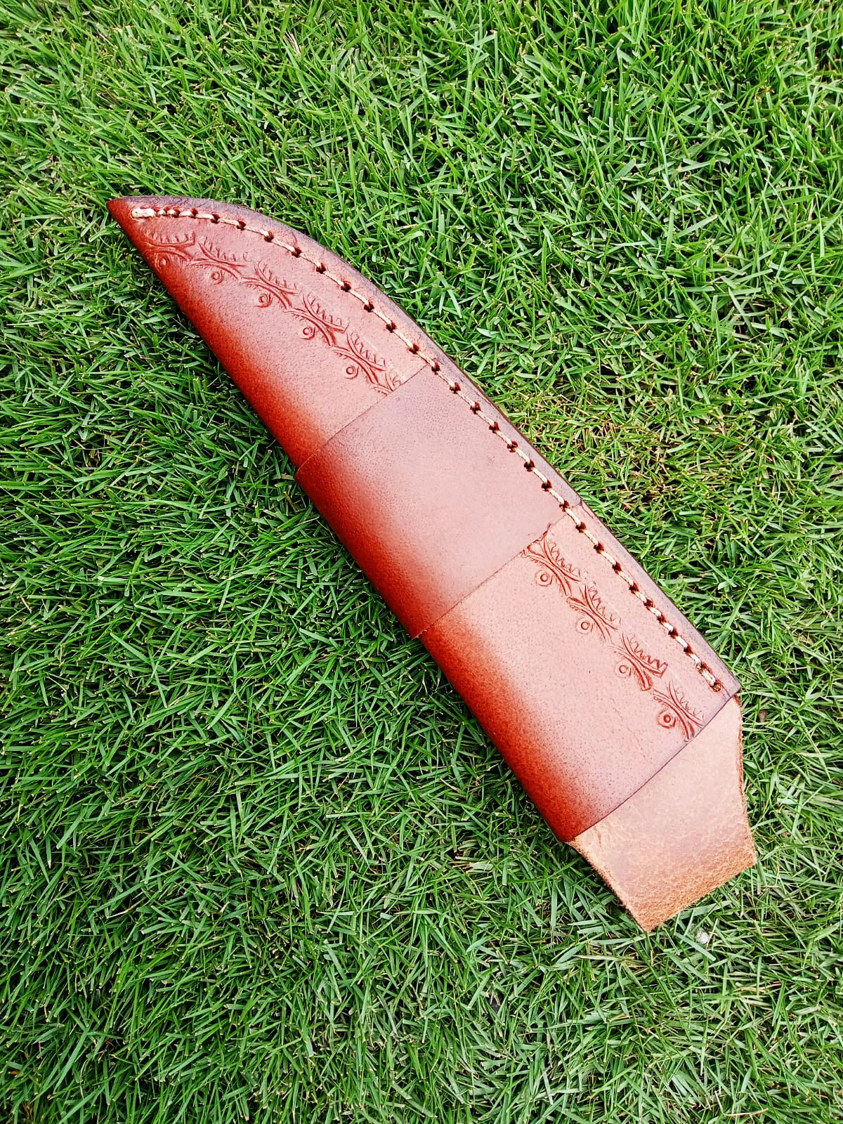 Handmade Full Grain Leather Knife Fixed Blade Outdoor Camping Sheath - Image 7