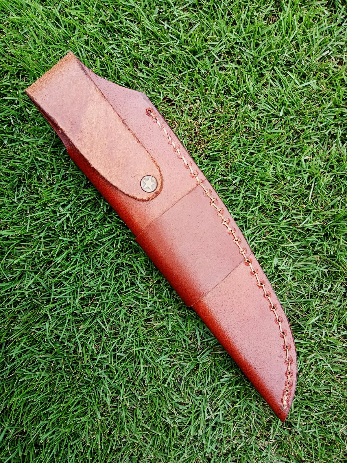 Handmade Full Grain Leather Knife Fixed Blade Outdoor Camping Sheath - Image 9