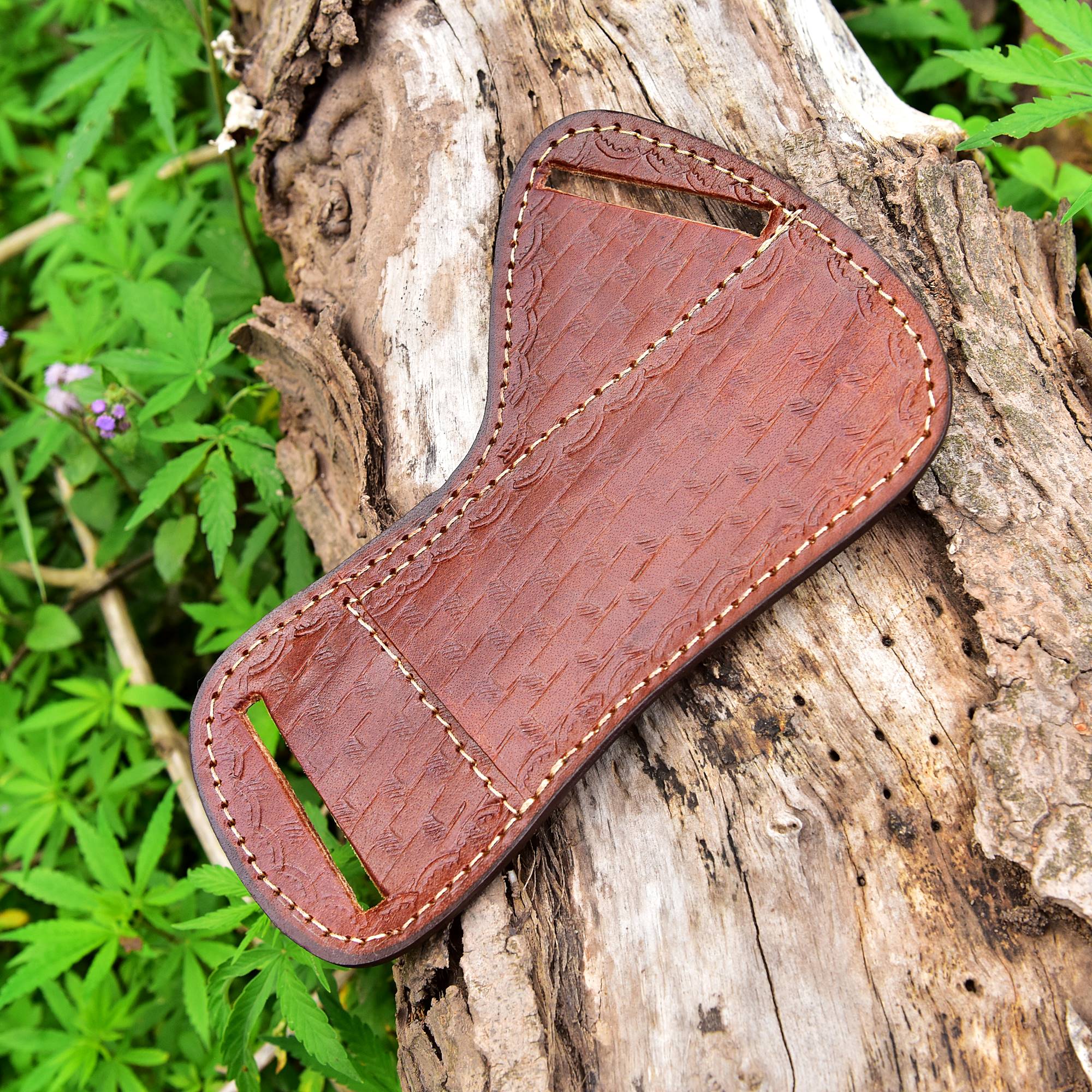 Handmade Full Grain Leather Skinner Knife Fixed Blade Knife Sheath Holster - Image 3
