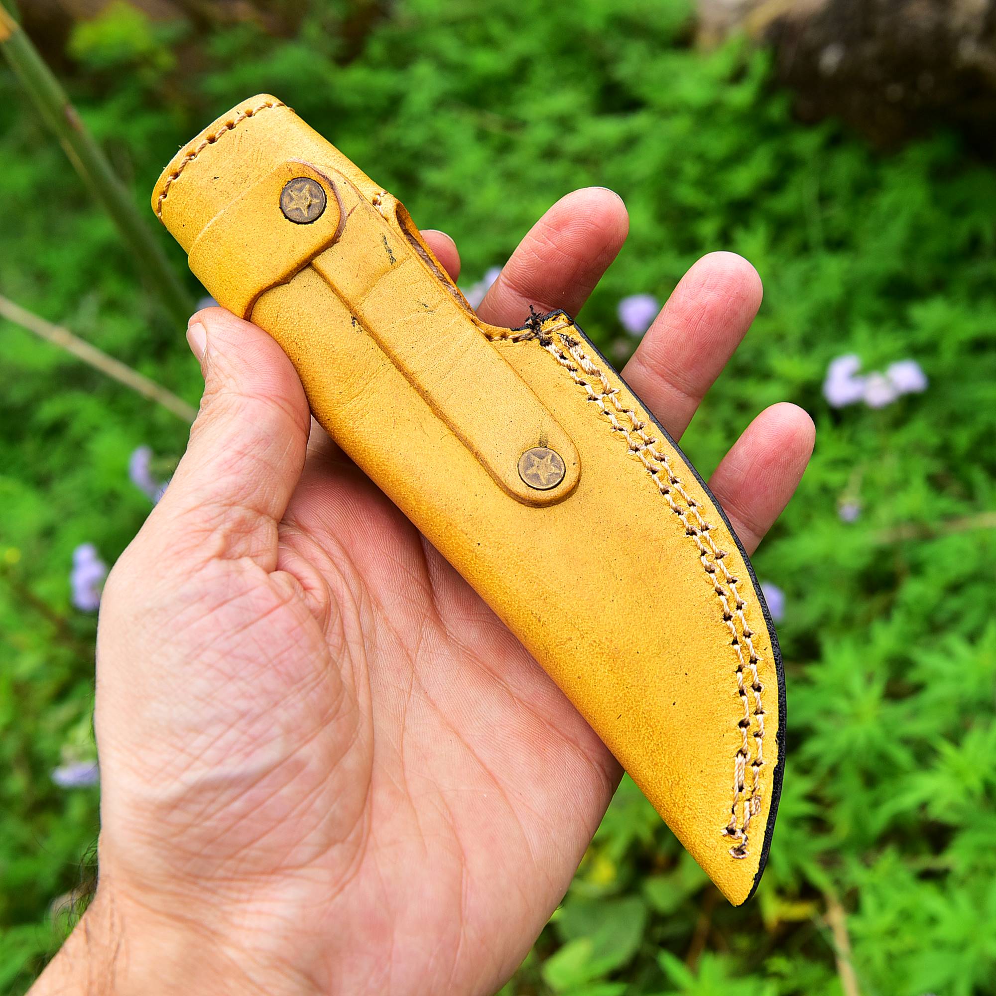 Handmade Genuine Leather Fixed Blade Knife Outdoor Hunting Camping Sheath - Image 3