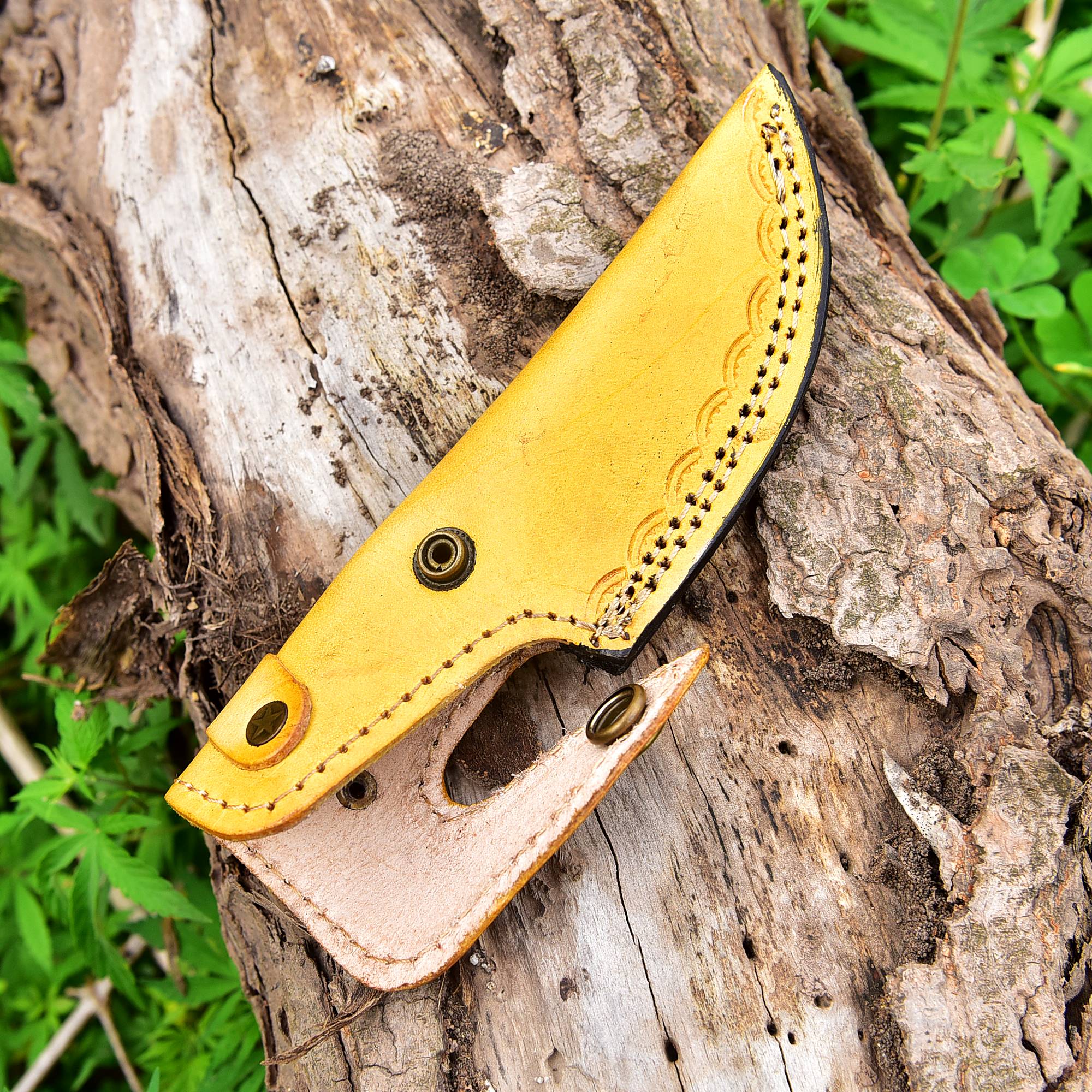 Handmade Genuine Leather Fixed Blade Knife Outdoor Hunting Camping Sheath - Image 5
