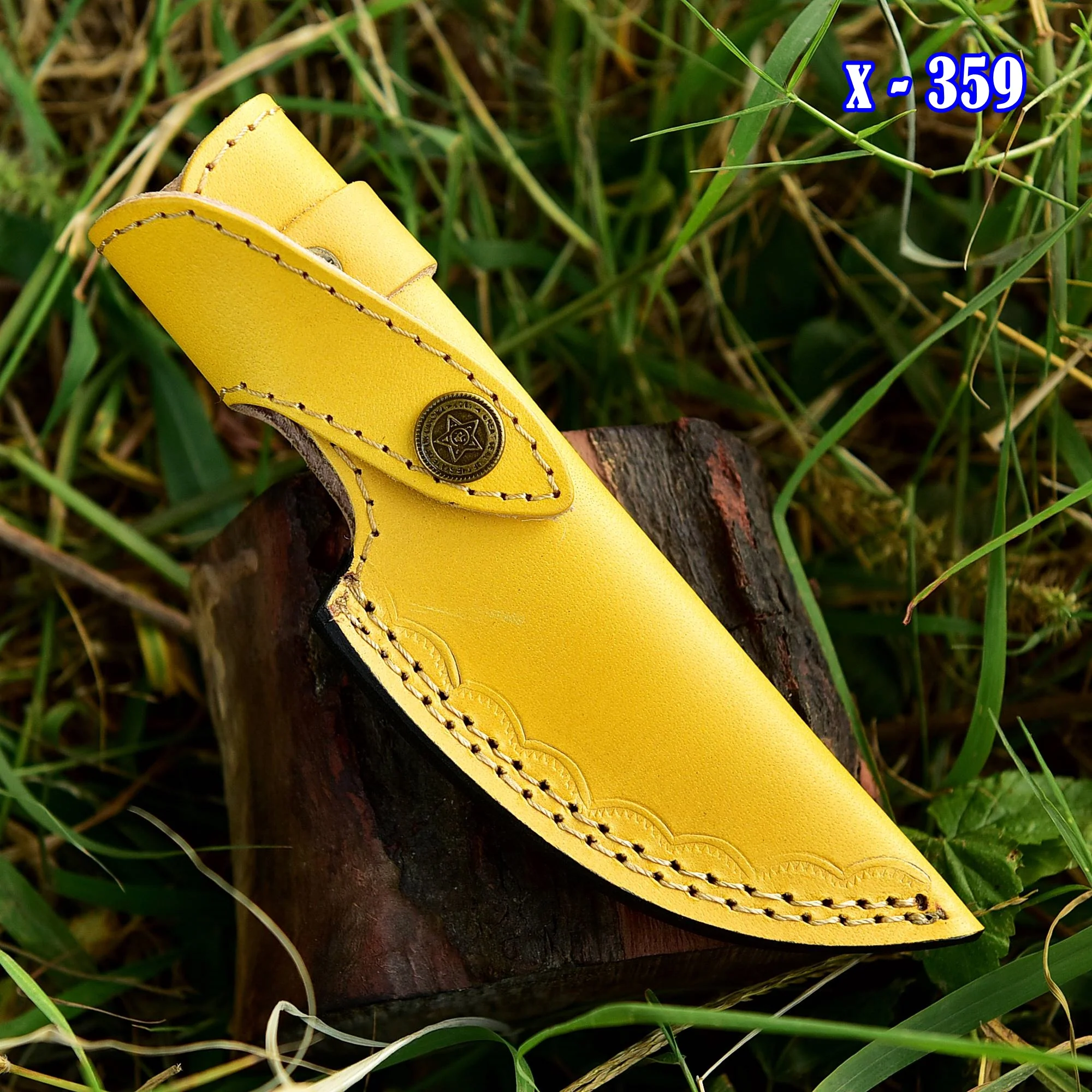 Handmade Genuine Leather Fixed Blade Knife Outdoor Hunting Camping Sheath - Image 6