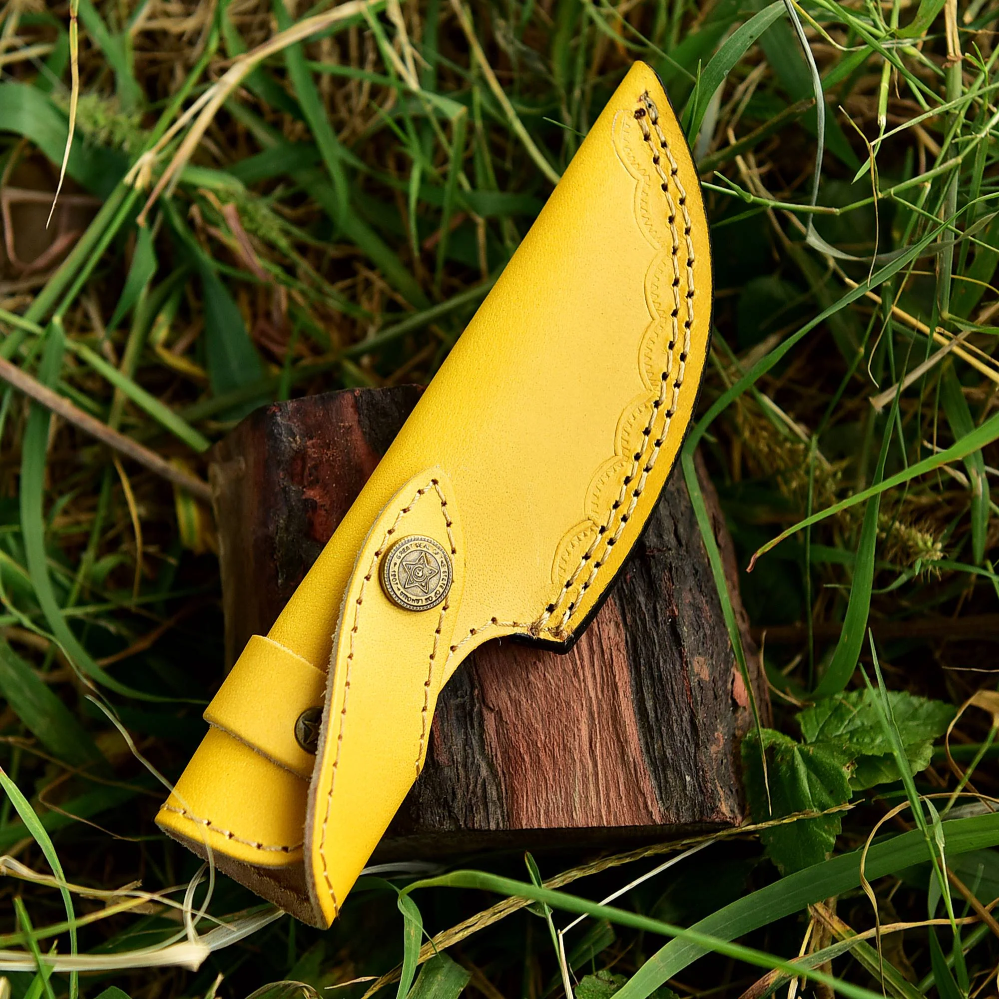 Handmade Genuine Leather Fixed Blade Knife Outdoor Hunting Camping Sheath - Image 7