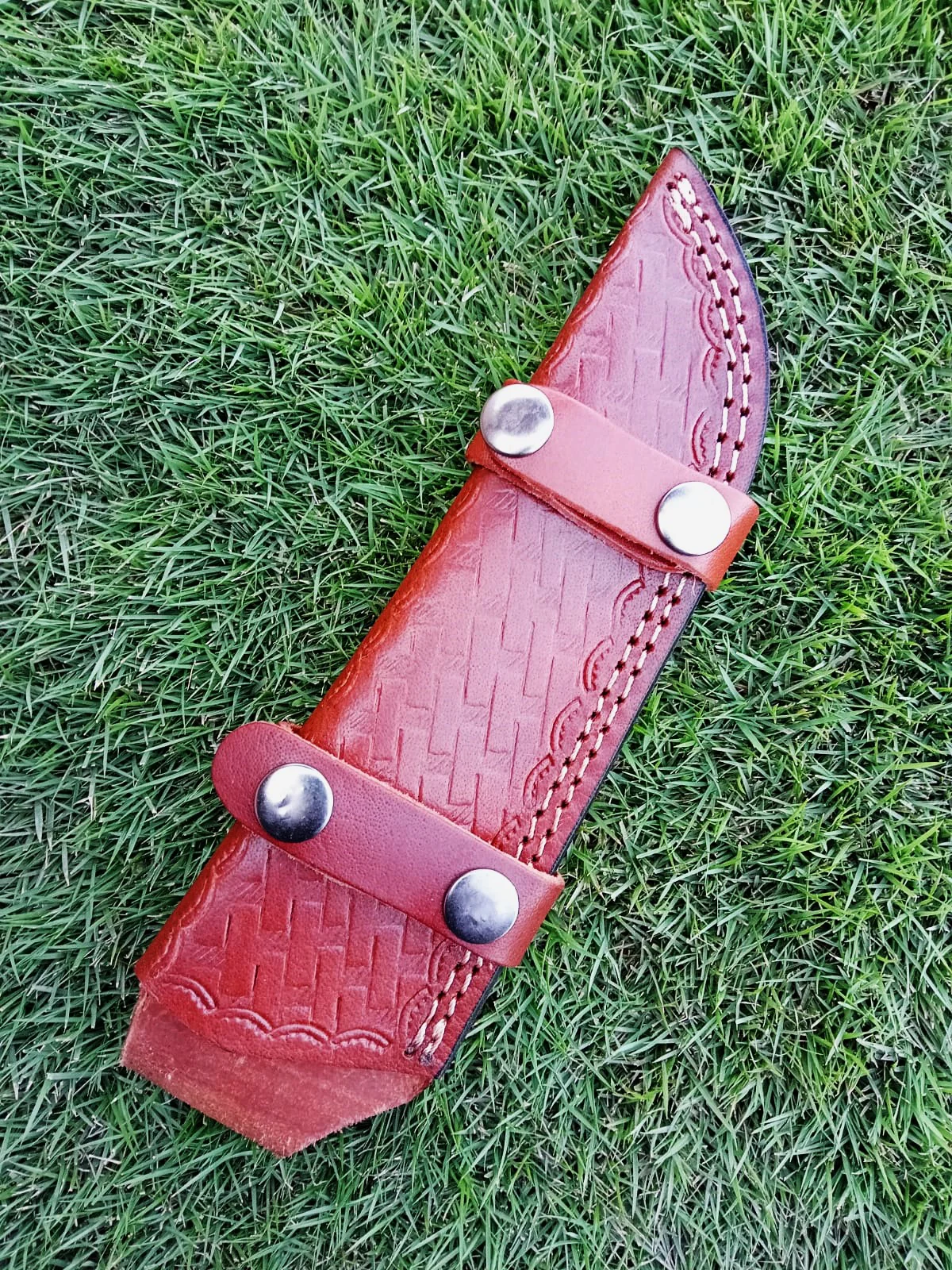 Handmade Genuine Leather Tracker Knife Fixed Blade Knife Sheath - Image 6