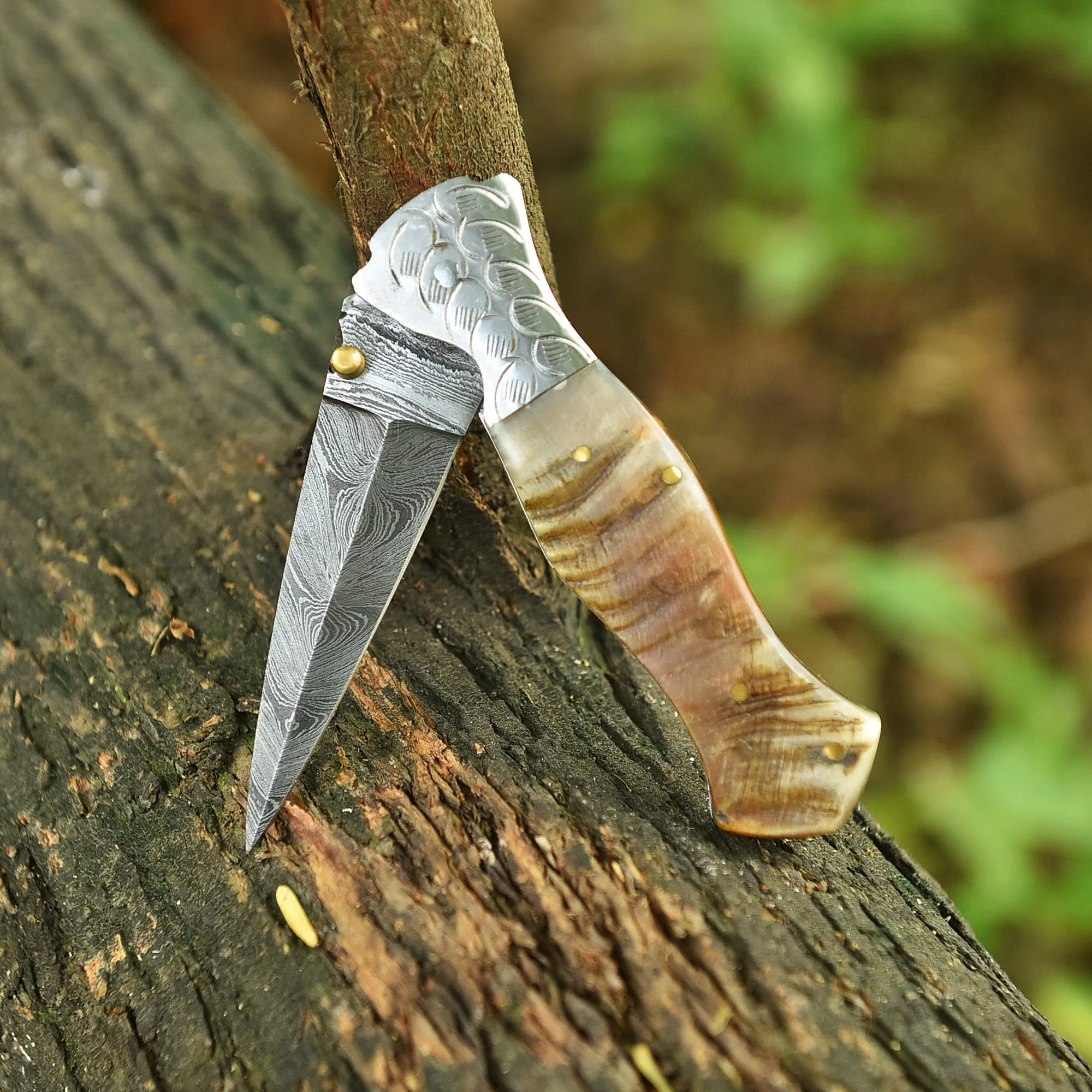 Handmade Outdoor Folding Double Edge Blade Dagger Outdoor Camping Knife - Image 4