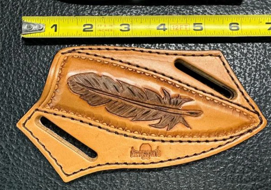 Handmade Pancake Leather Sheath for Fixed Blade Knife - High-Quality, Custom-Fitted Accessory for Hunting, Camping Outdoors Men's Gift - Image 3
