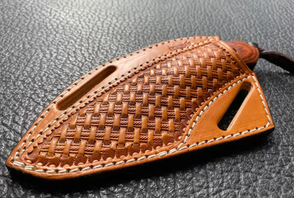 Handmade Pancake Leather Sheath for Fixed Blade Knife - High-Quality, Custom-Fitted Accessory for Hunting, Camping Outdoors Men's Gift - Image 3