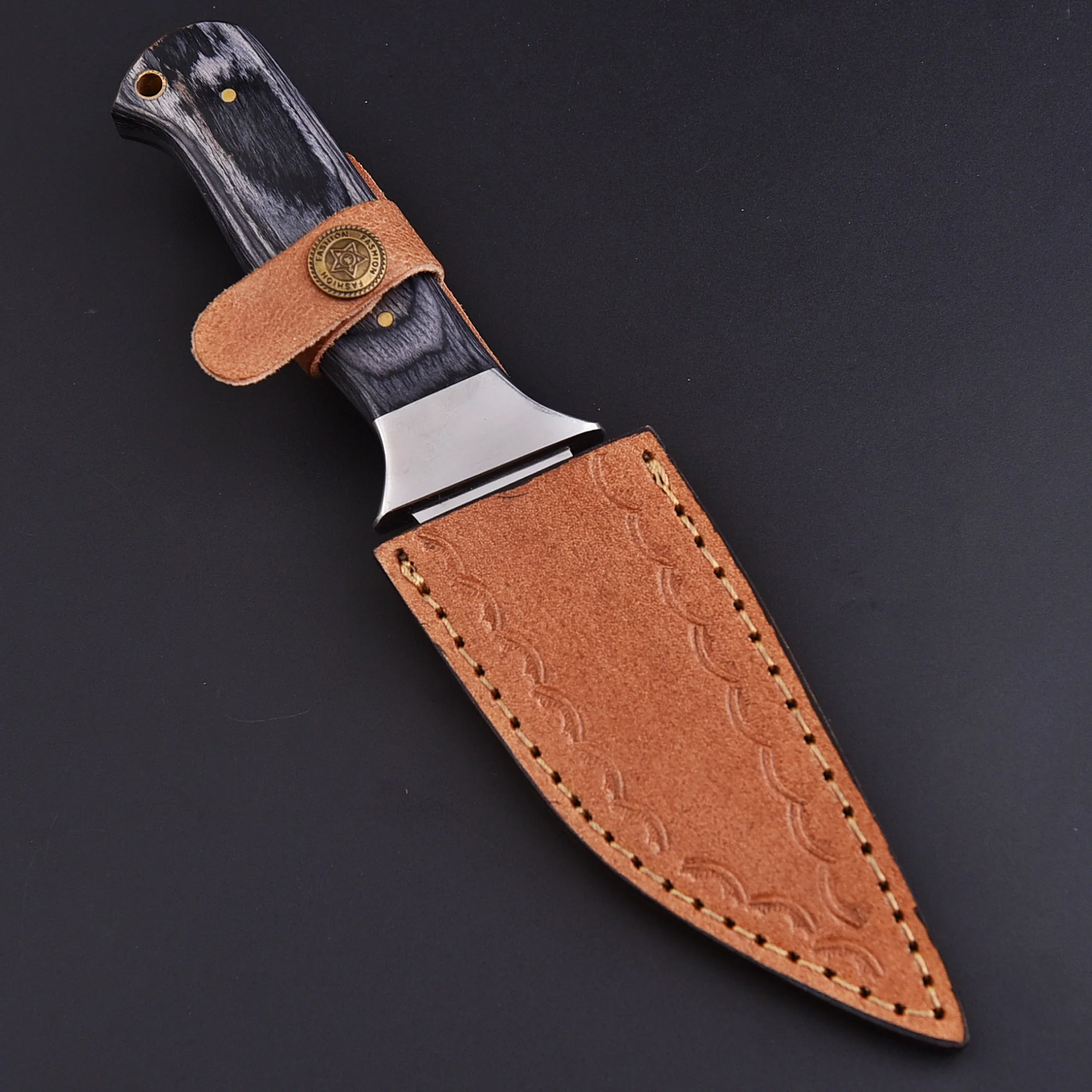Handmade Skinner Knife Pakkawood Wood Handle 9" Full Tang Knife - Image 5
