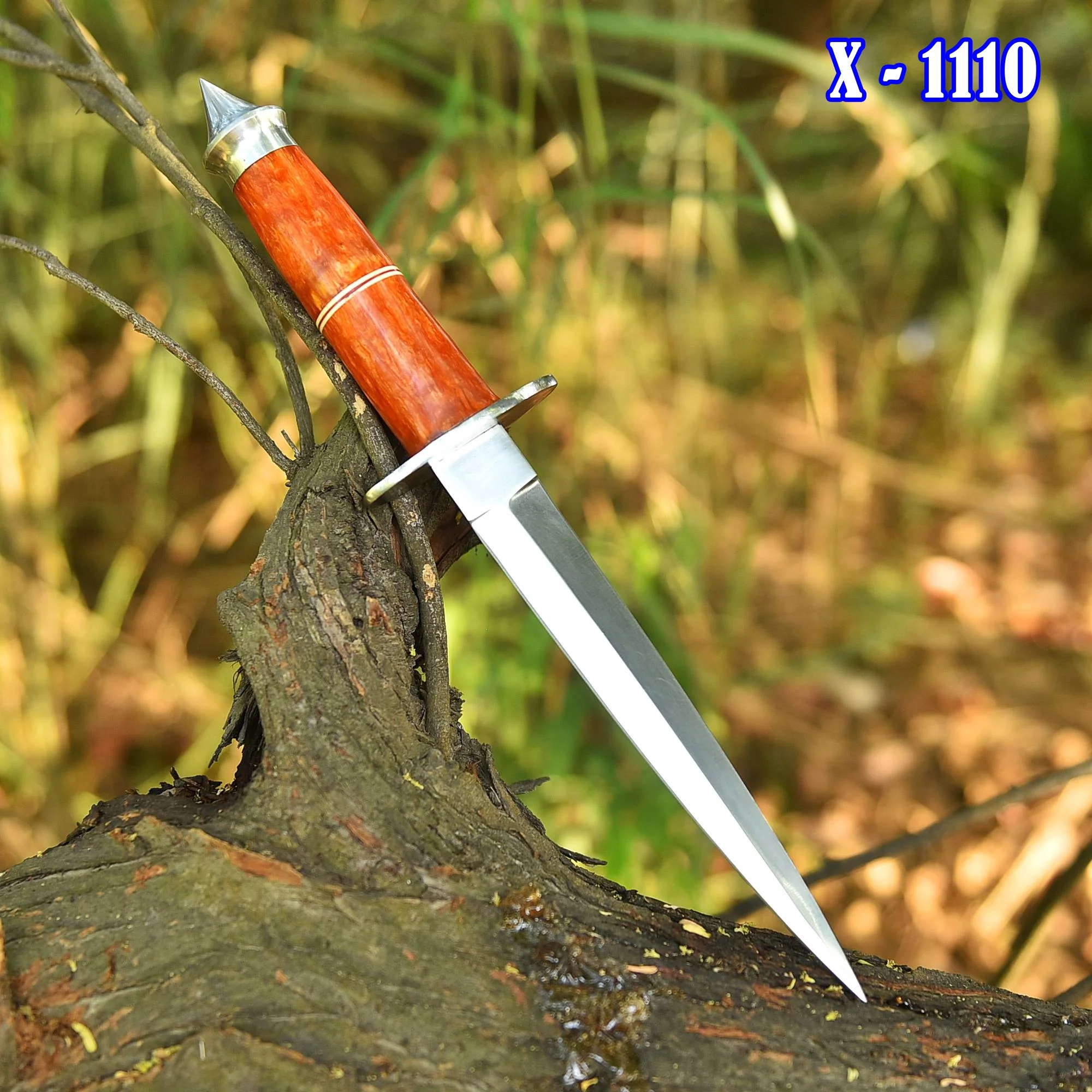 Heavy Duty Double Edge Carbon Steel High Polish Dagger Knife Resin Handle - Image 2