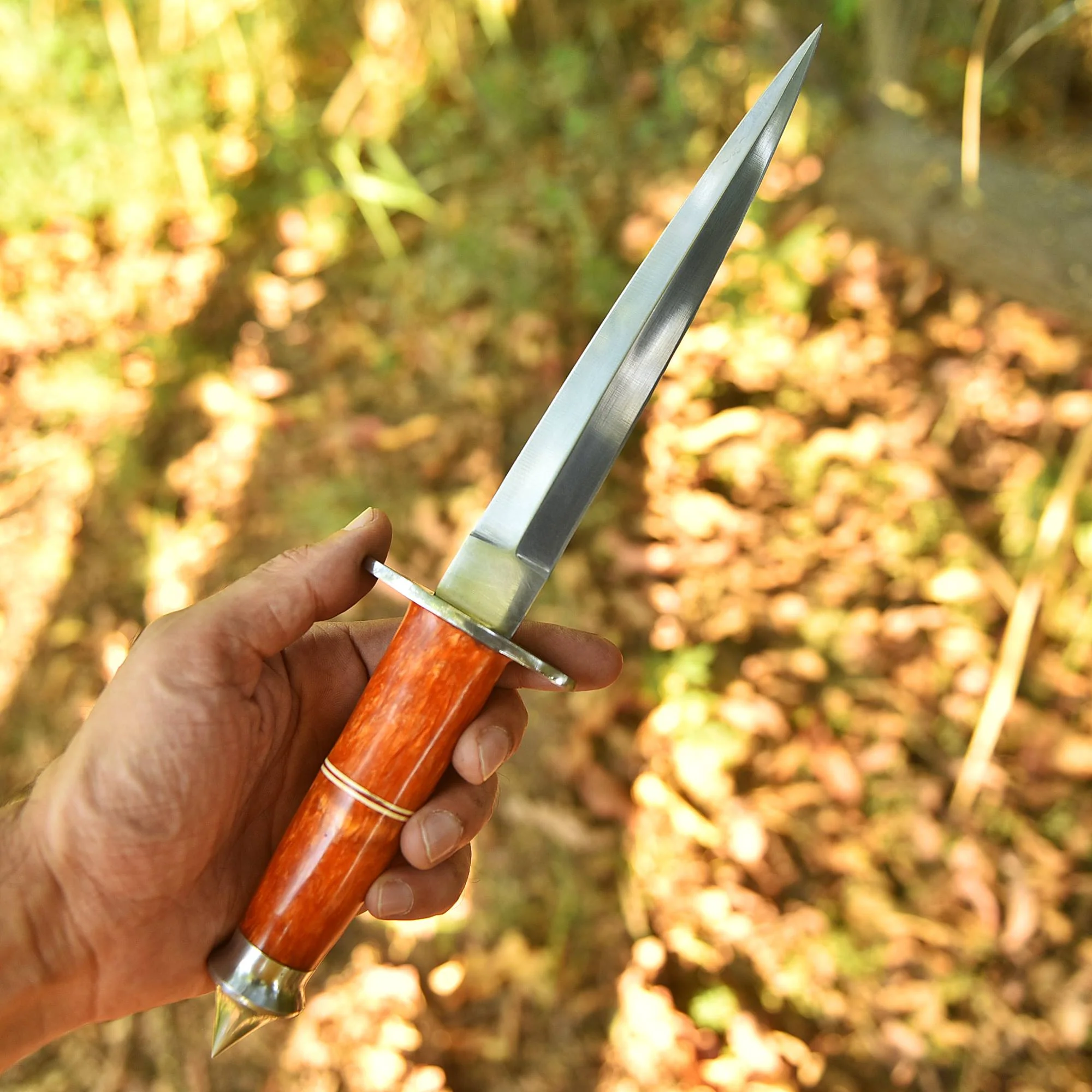 Heavy Duty Double Edge Carbon Steel High Polish Dagger Knife Resin Handle - Image 3