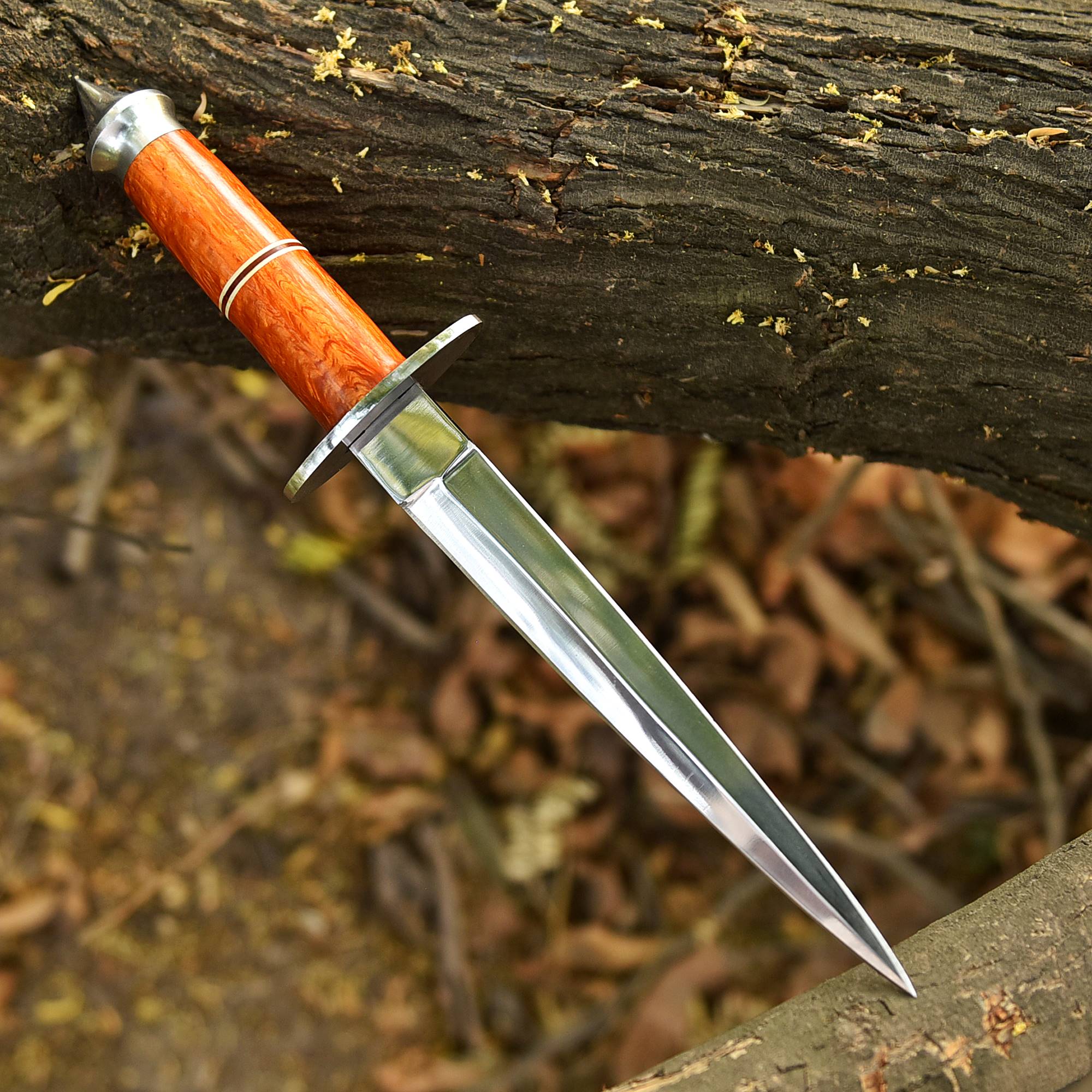 Heavy Duty Double Edge Carbon Steel High Polish Dagger Knife Resin Handle - Image 7