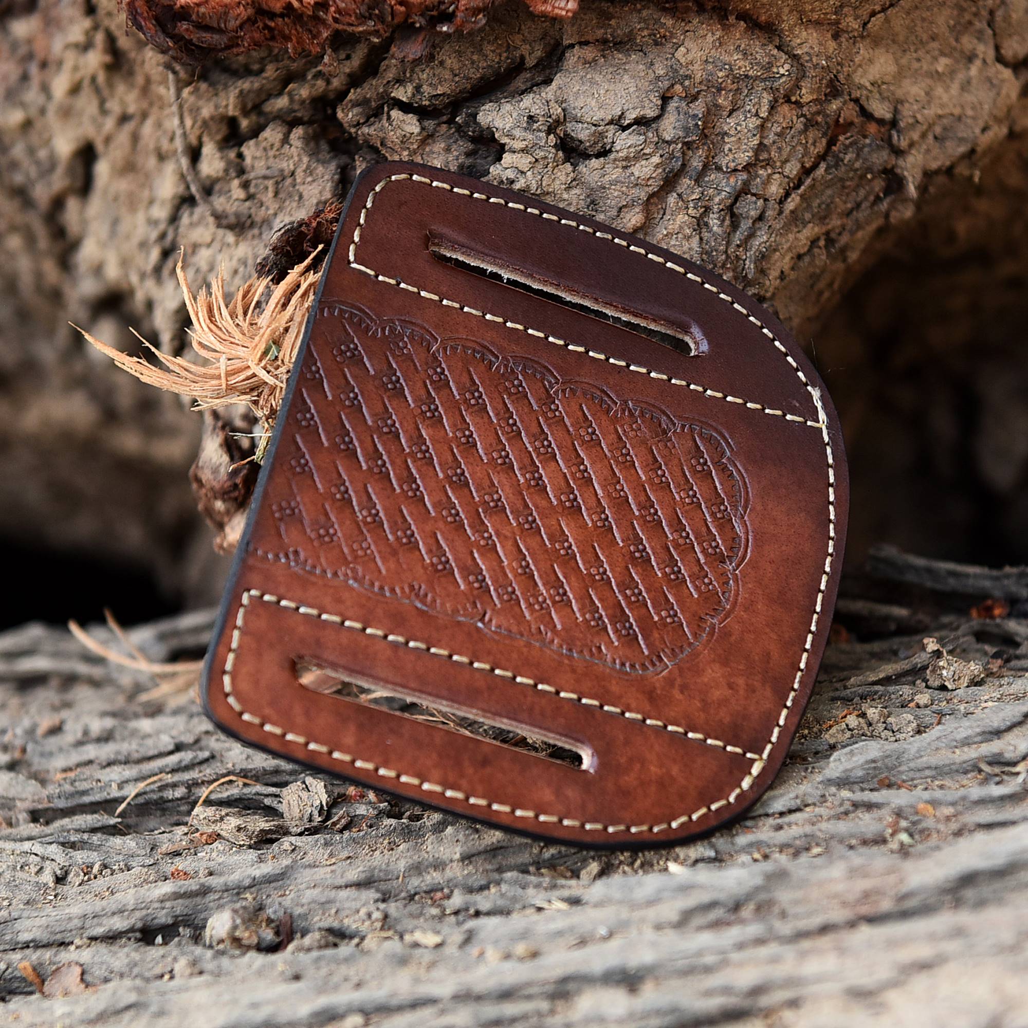 Heavy Duty EDC Handmade Top Grain Leather Folding Knife Sheath - Image 2