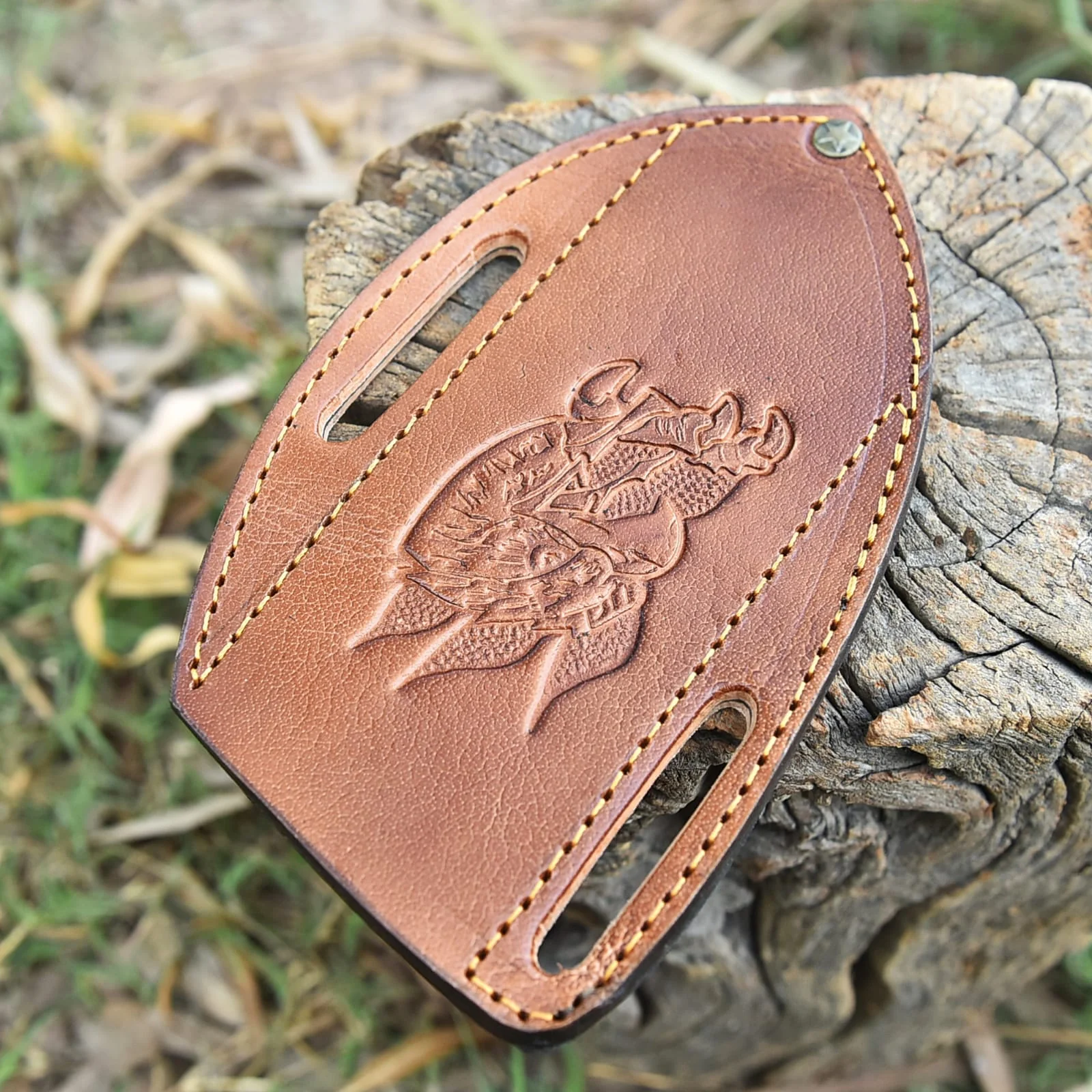 Heavy Duty Full Grain Leather Fixed Blade Outdoor Camping Hunting Sheath - Image 2