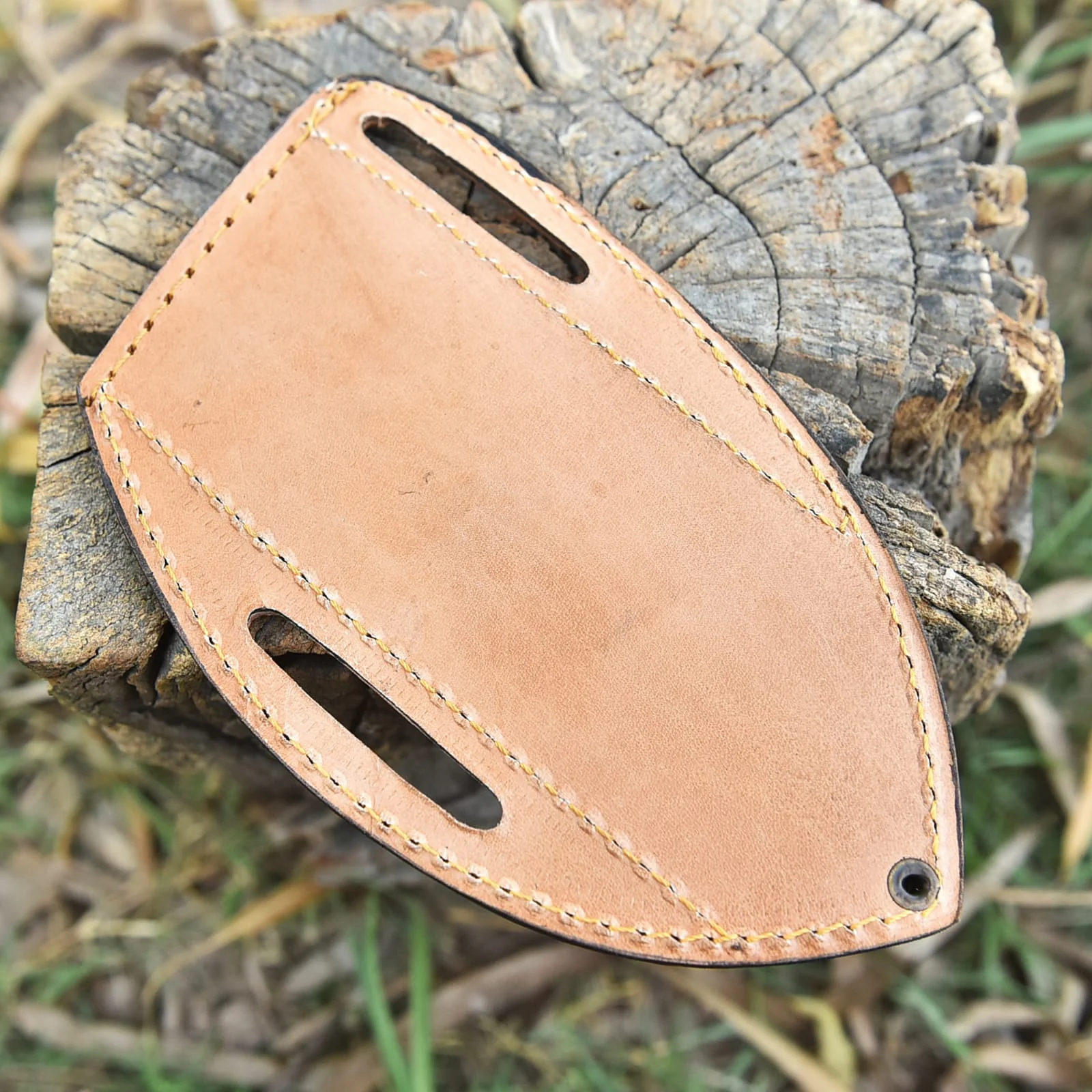 Heavy Duty Full Grain Leather Fixed Blade Outdoor Camping Hunting Sheath - Image 3