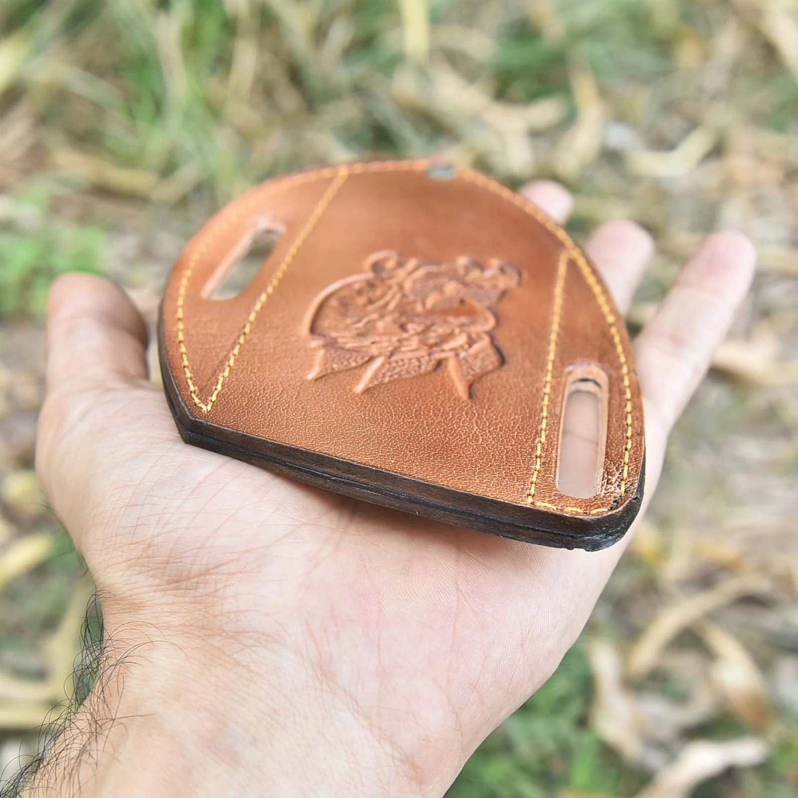 Heavy Duty Full Grain Leather Fixed Blade Outdoor Camping Hunting Sheath - Image 4
