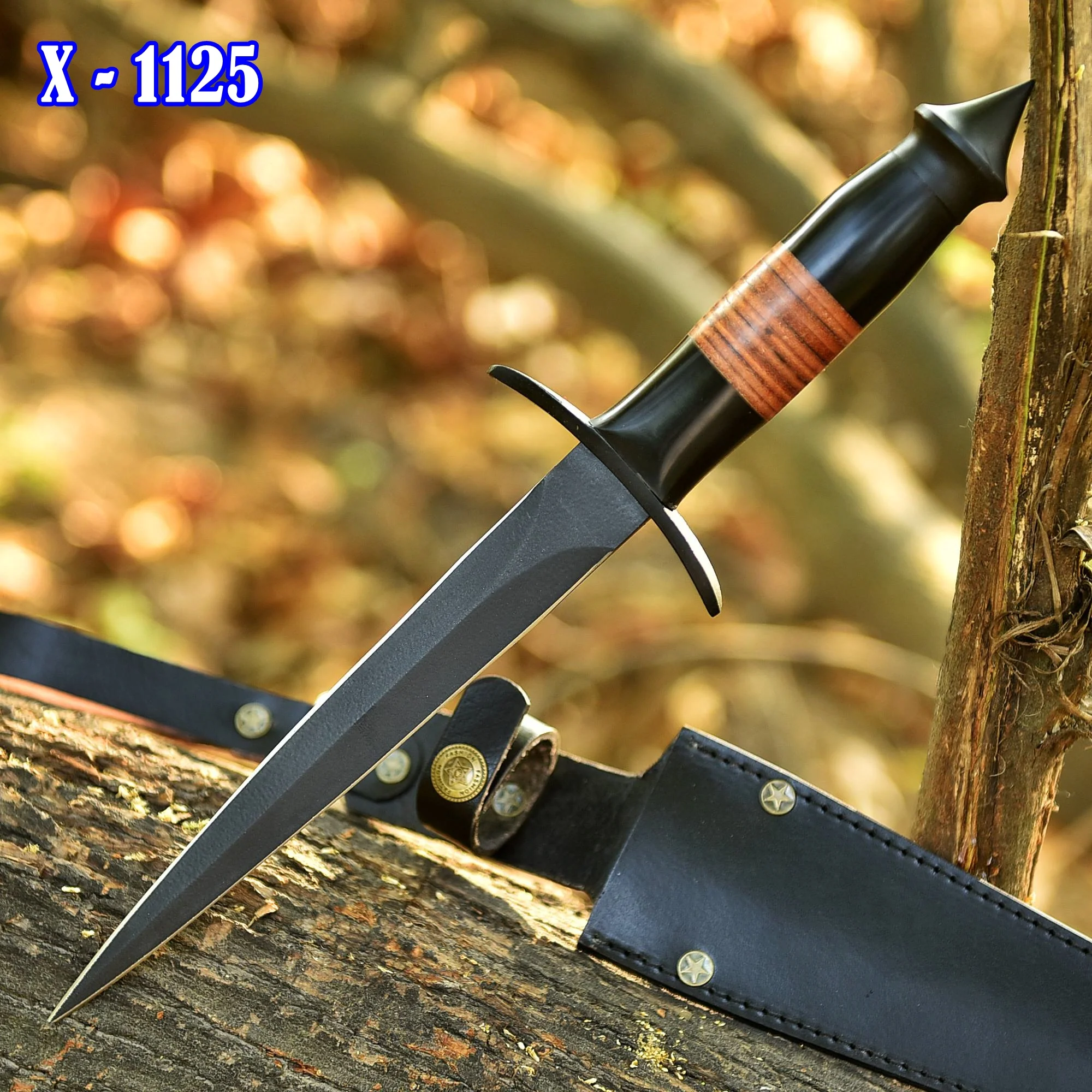 Heavy Duty Handmade Carbon Steel Powder Coat Double Edge Blade Dagger - Image 2