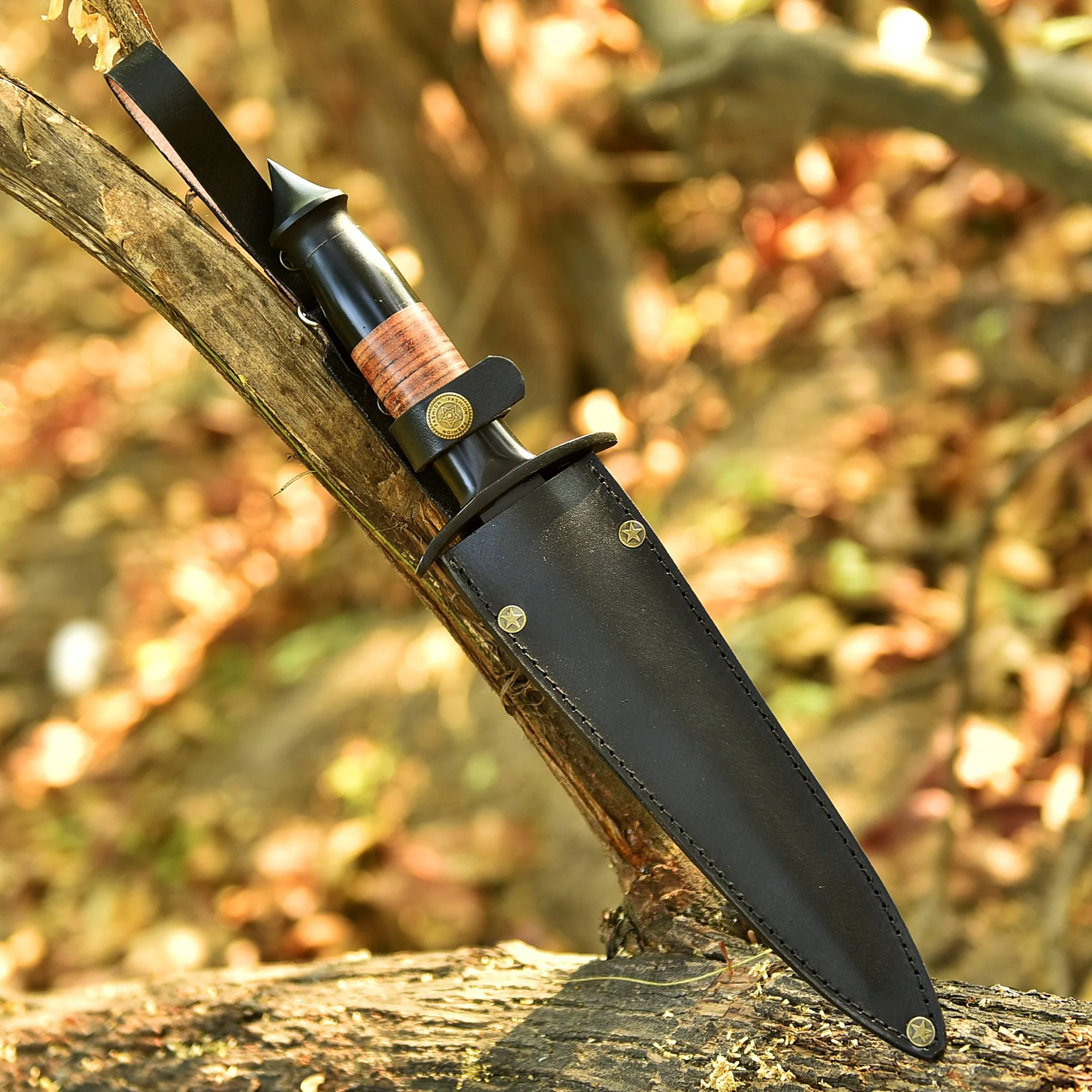 Heavy Duty Handmade Carbon Steel Powder Coat Double Edge Blade Dagger - Image 5