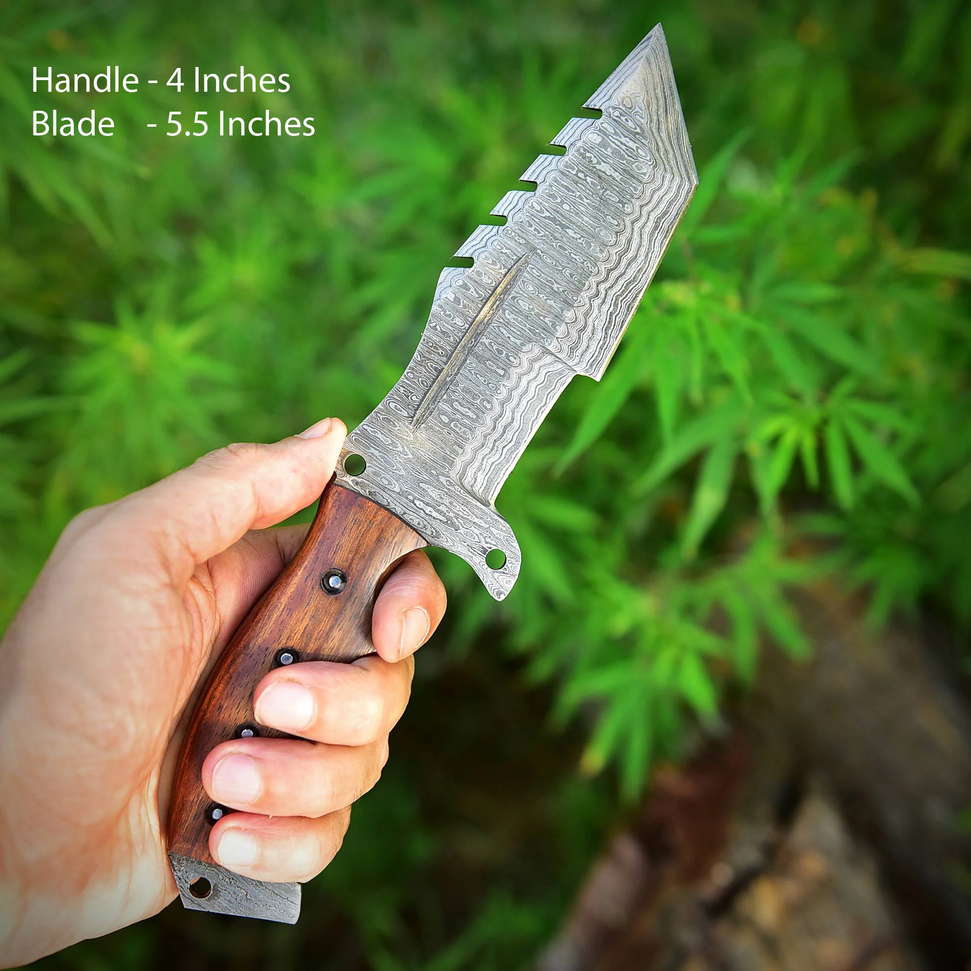 Heavy Duty Handmade Damascus Steel Tracker Bushcraft Camping Knife - Image 3