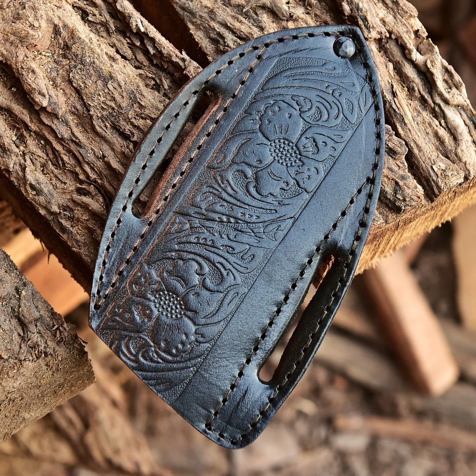 High End Artisan Handmade Sheep Leather Fixed Blade Knife Sheath - Image 2