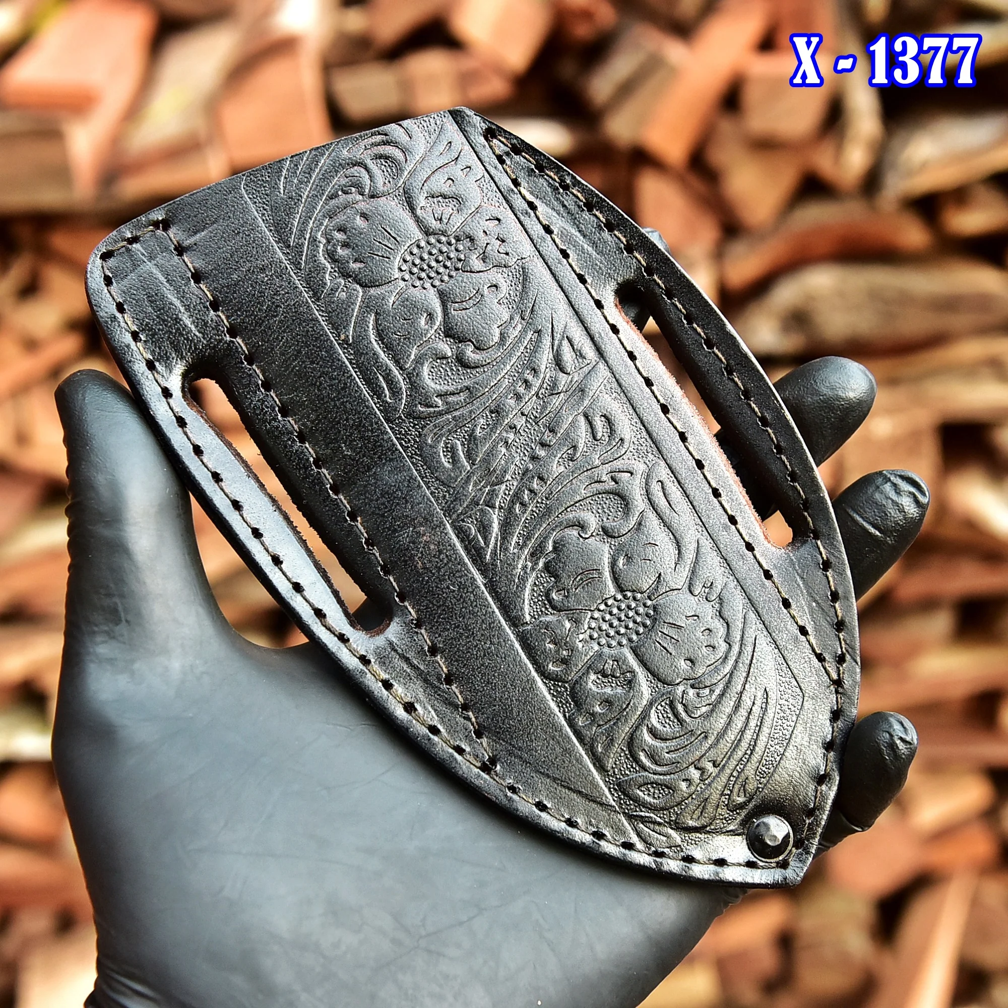 High End Artisan Handmade Sheep Leather Fixed Blade Knife Sheath - Image 3