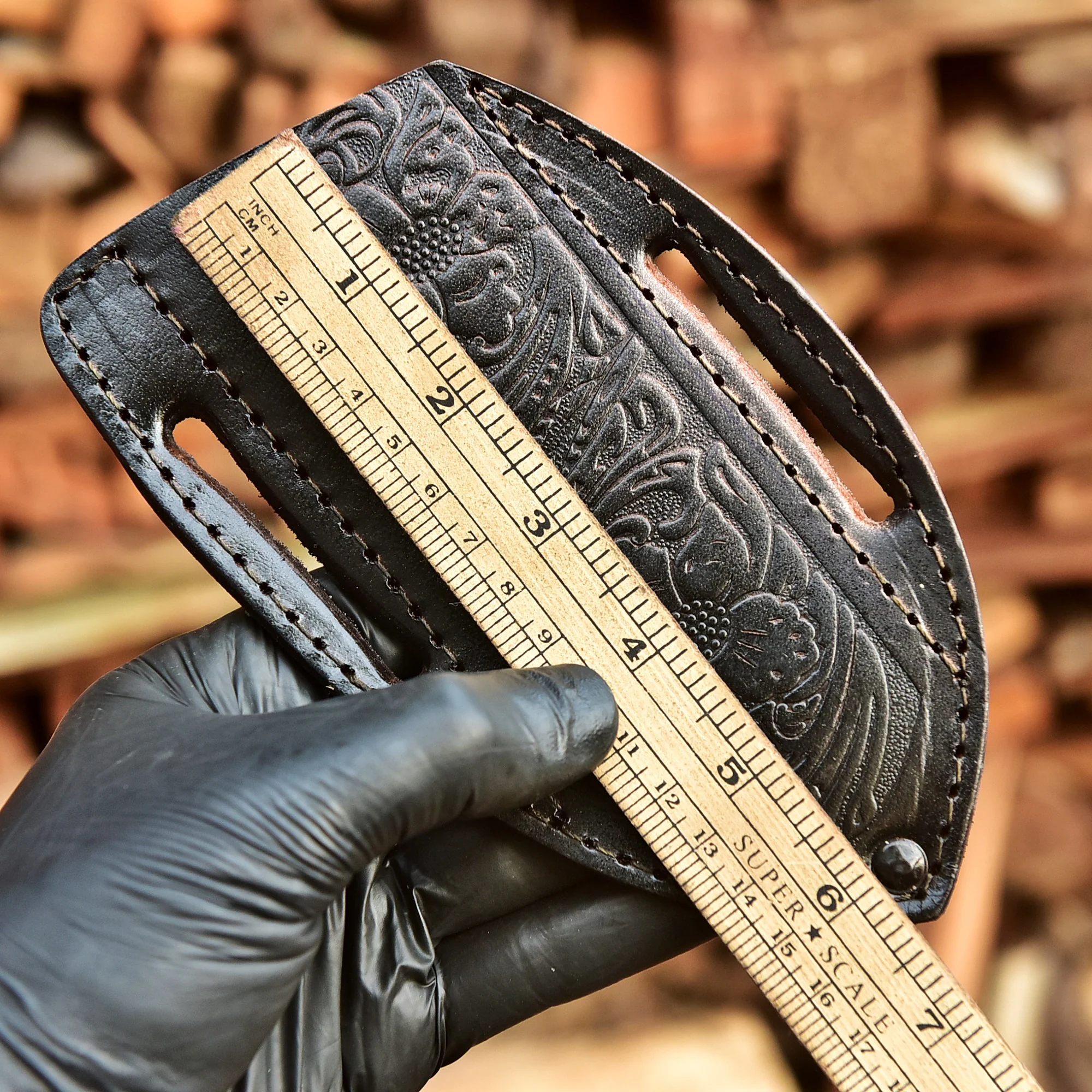 High End Artisan Handmade Sheep Leather Fixed Blade Knife Sheath - Image 5