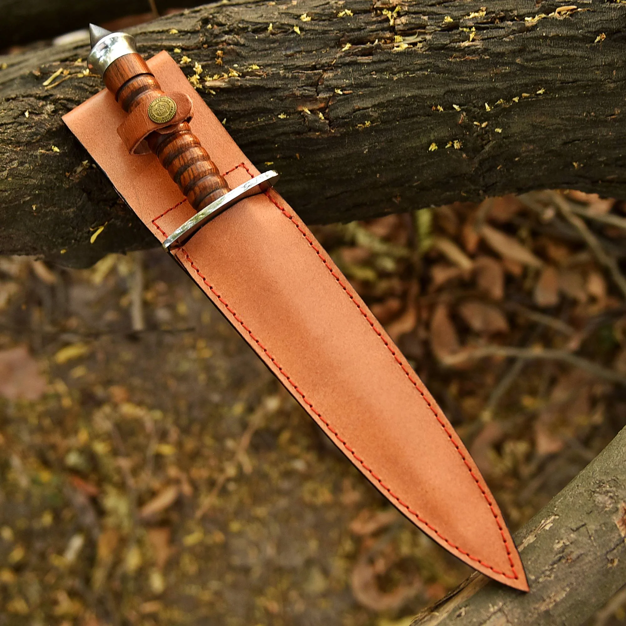 High Performance Double Edge Carbon Steel High Polish Dagger Wood Handle - Image 10