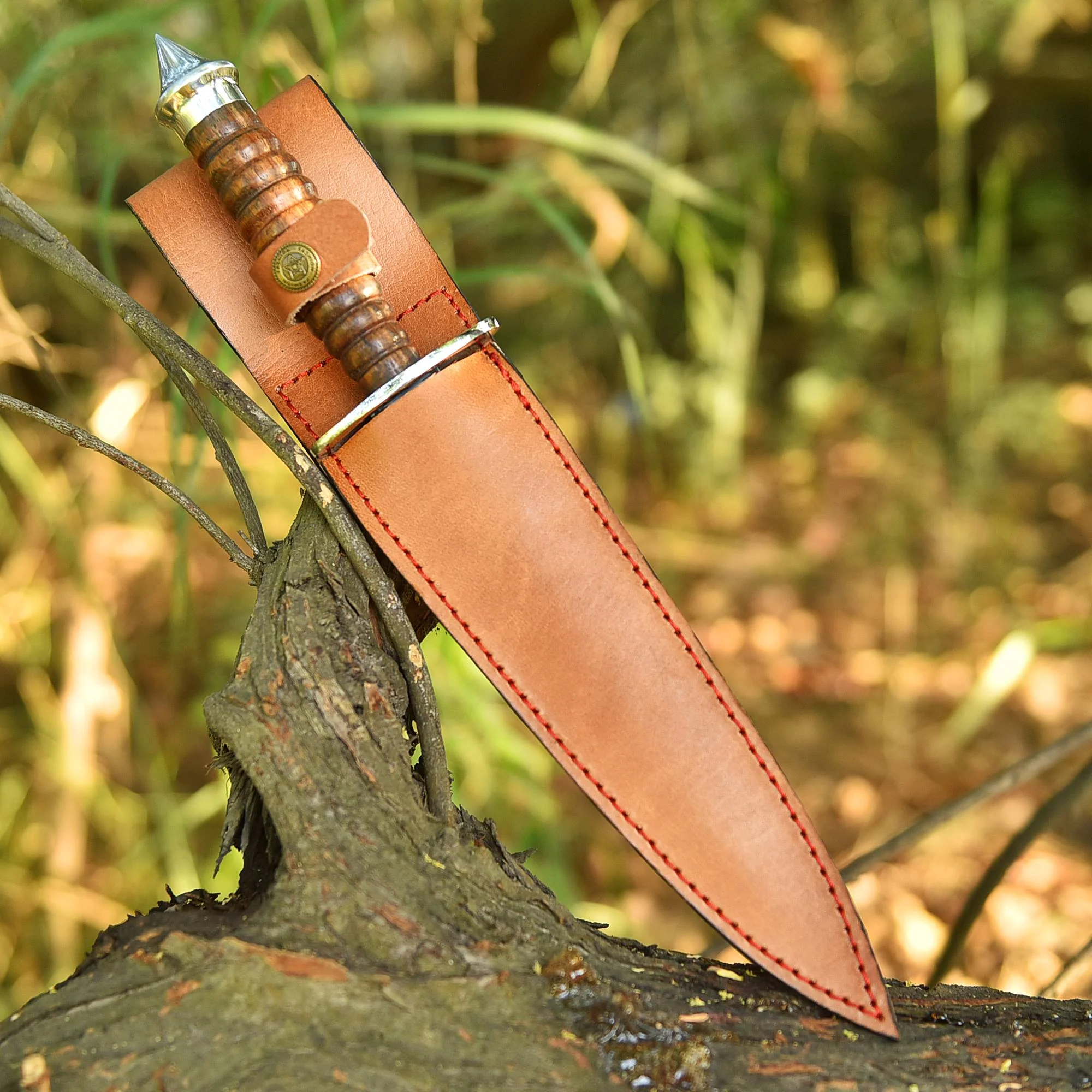 High Performance Double Edge Carbon Steel High Polish Dagger Wood Handle - Image 5