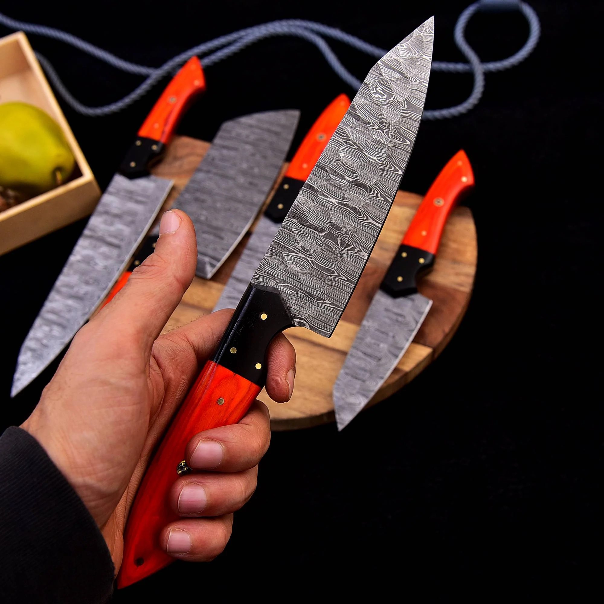 Japanese Damascus Chef Knives Set Kitchen Professional Knife Set X-256 - Image 5