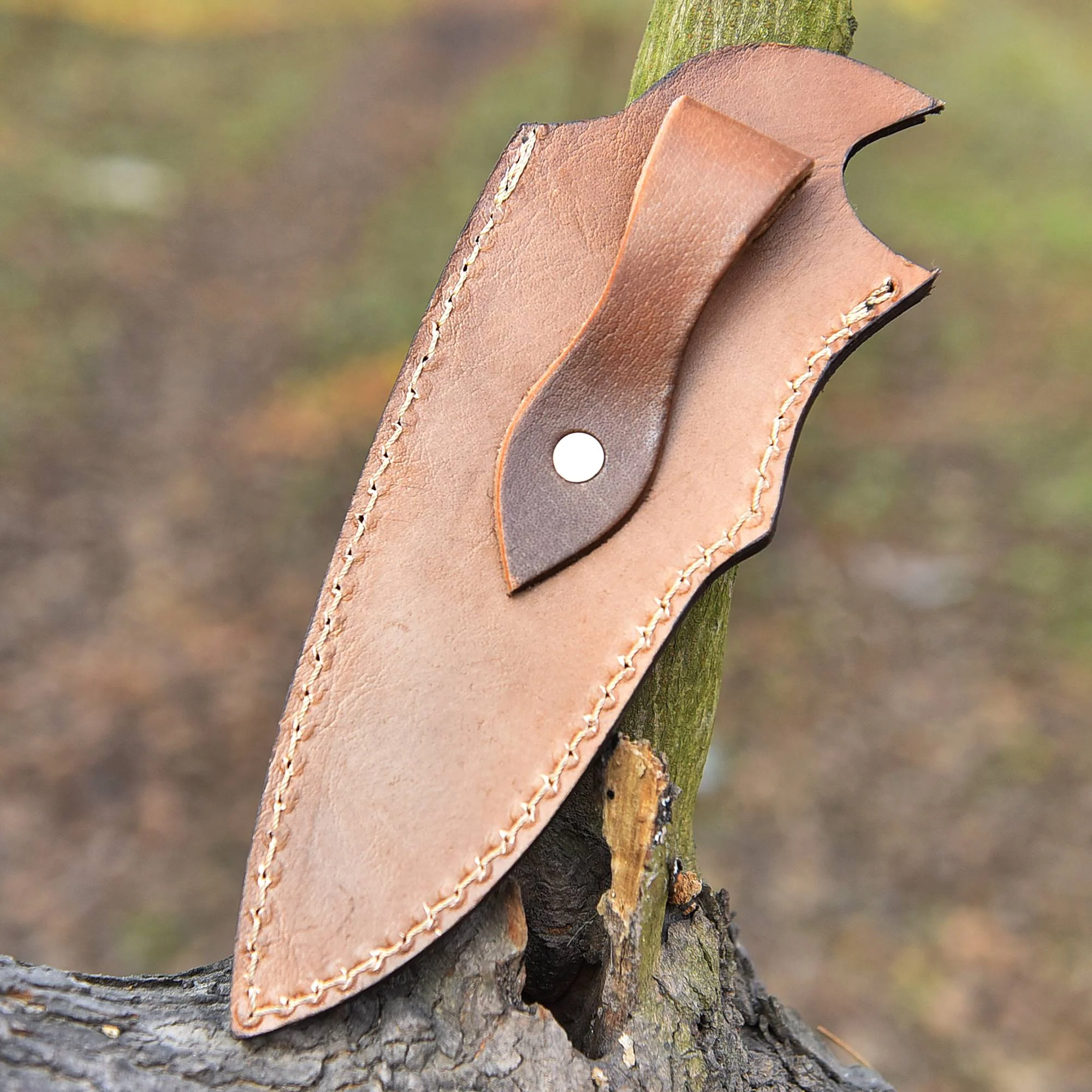 Leather Sheath For Fix Blade knife Multi-Tool - Leaf Engraved & Design - Image 3