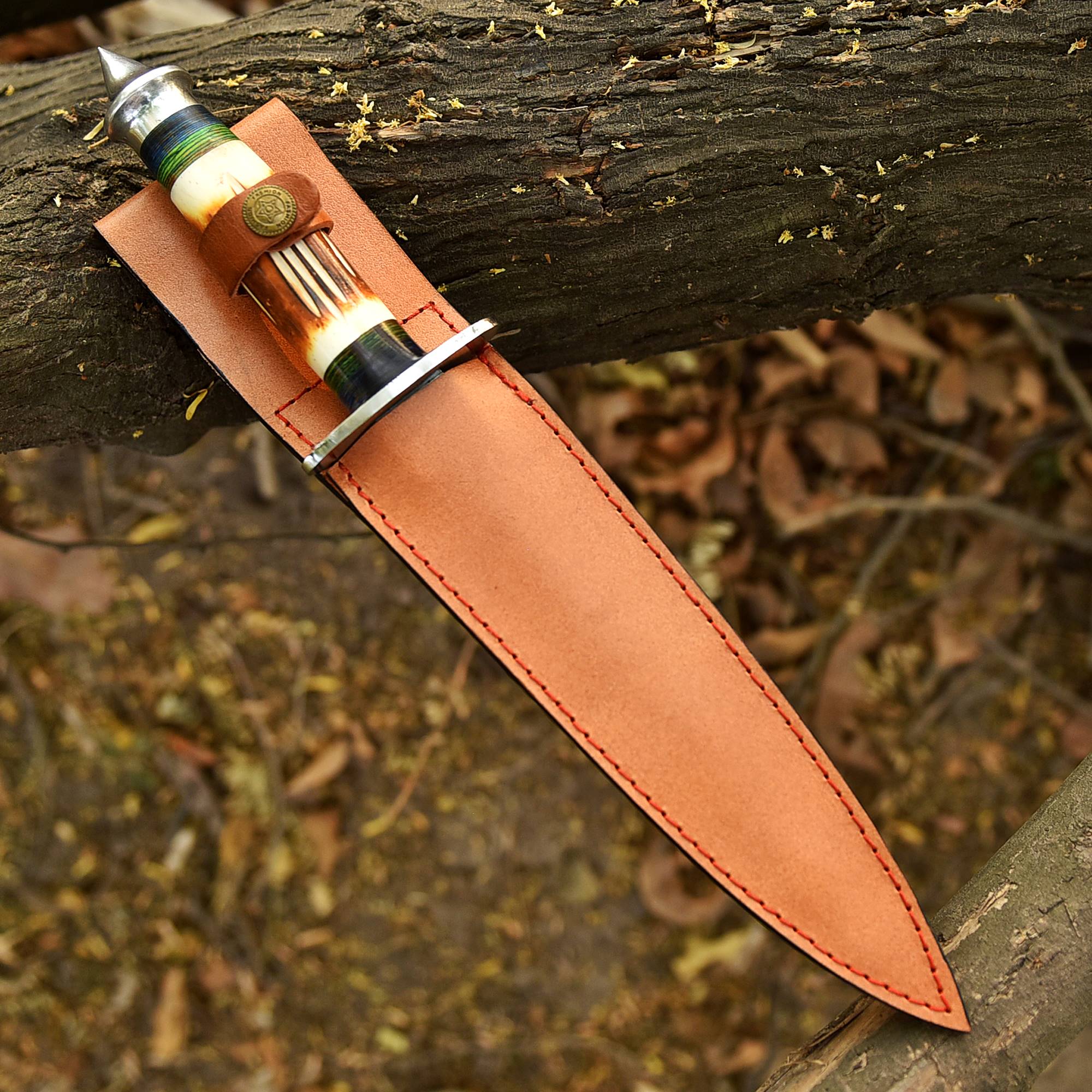 Luxury Custom Forged Hunting Carbon Steel Double Edge Dagger Stage Handle - Image 10
