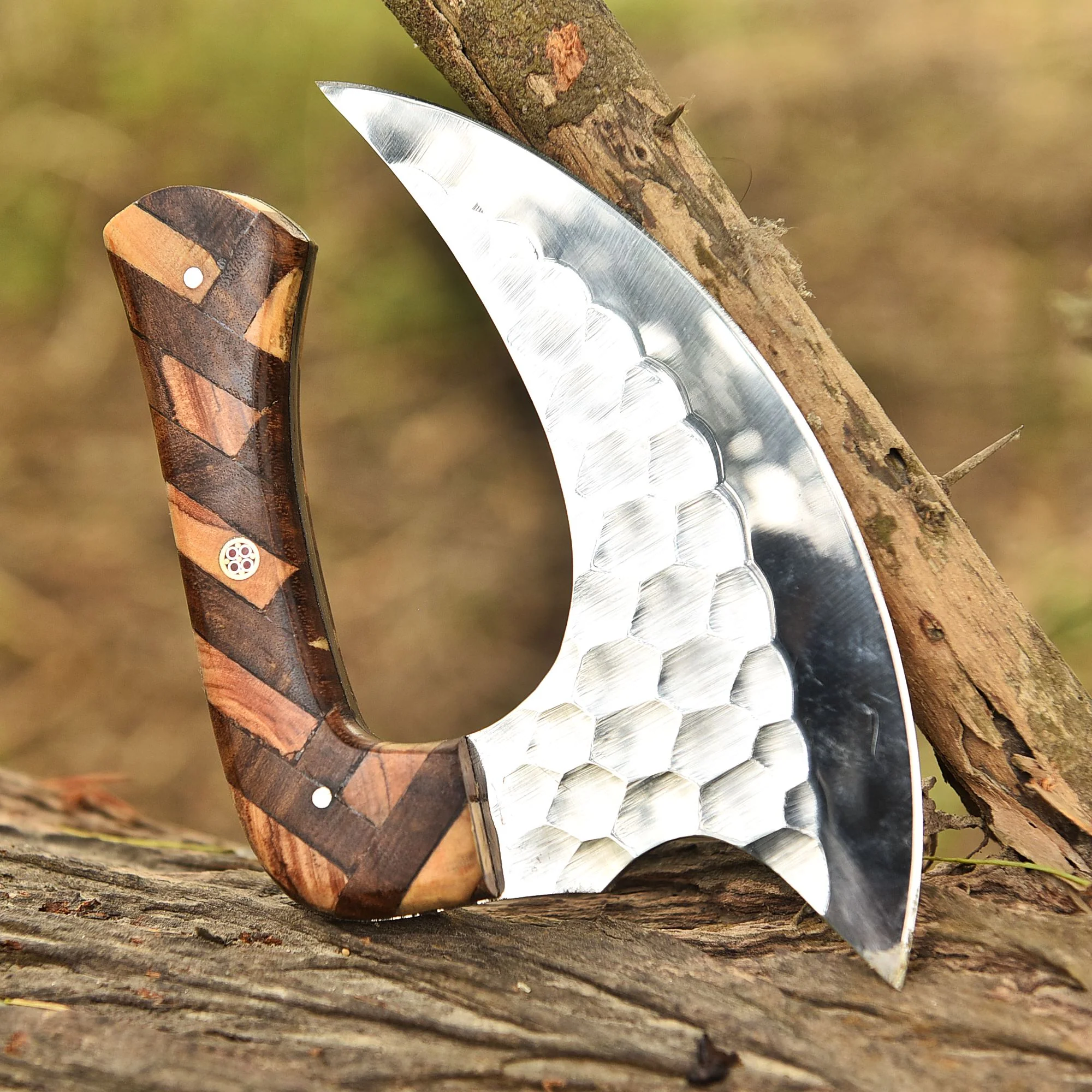 Luxury EDC Handmade Carbon Steel D2 Blade Alaska Knife With Sheath - Image 3