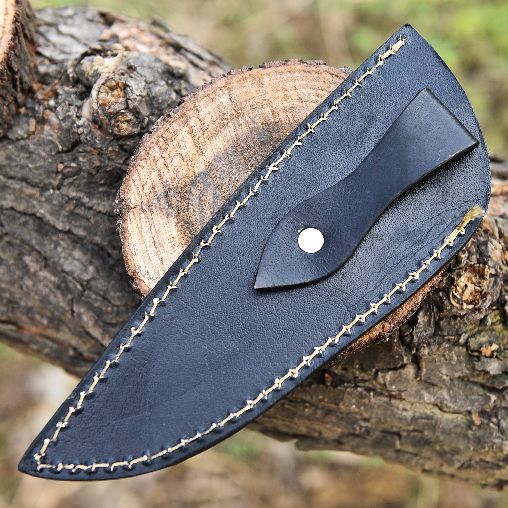 Luxury Handcrafted Engraved Leather Fixed Blade Knife Protection Sheath - Image 4