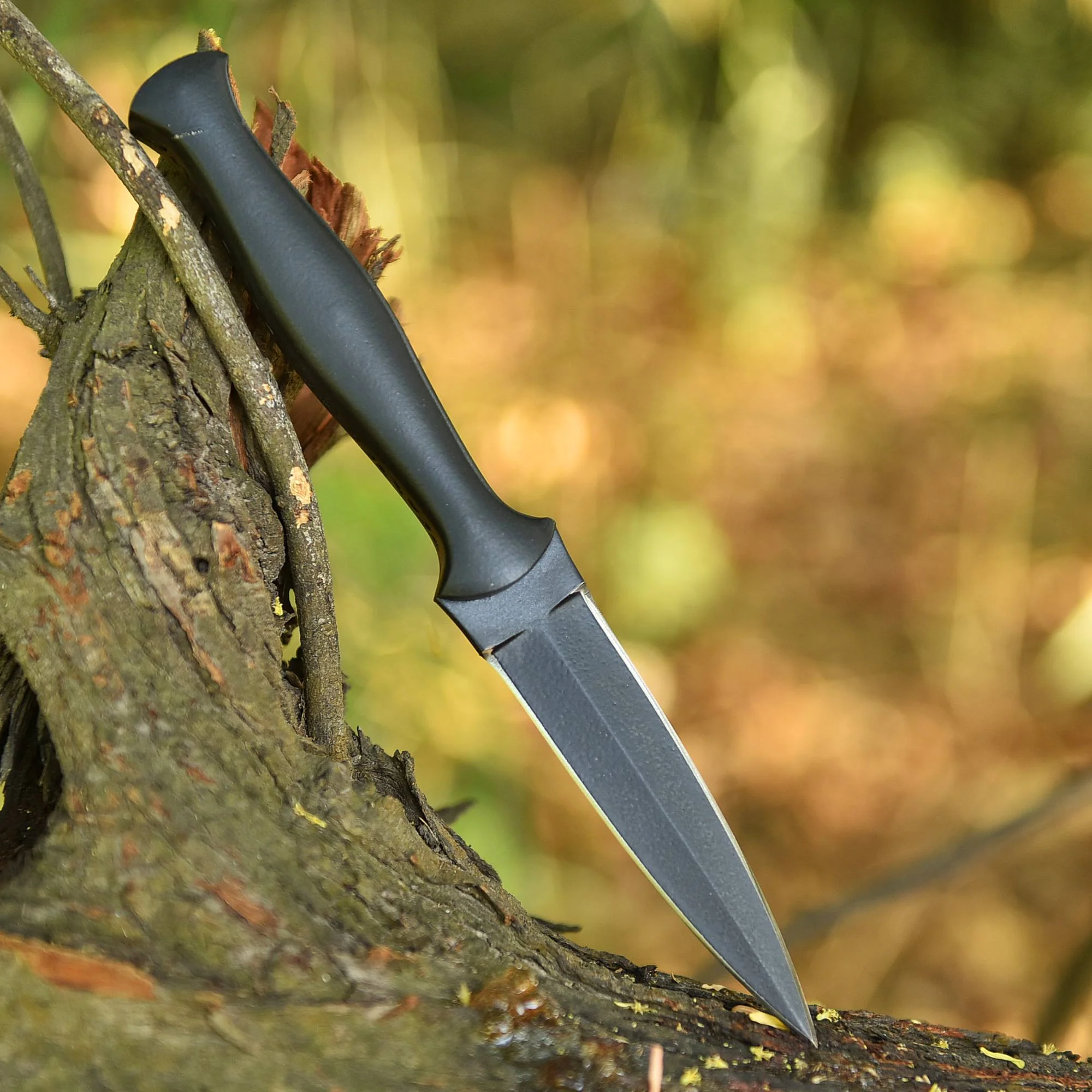 Outdoor Adventure Double Edge Carbon Steel Powder Coat Dagger Knife - Image 2