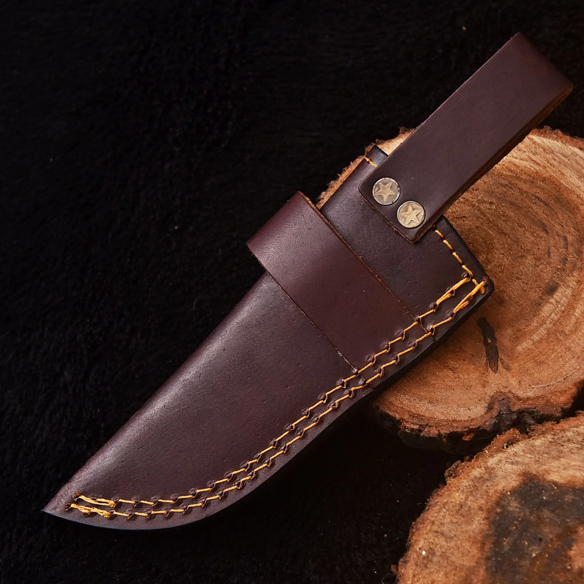 Outdoor Use Handmade Durable Top Grain Leather Fixed Blade Knife Sheath - Image 4