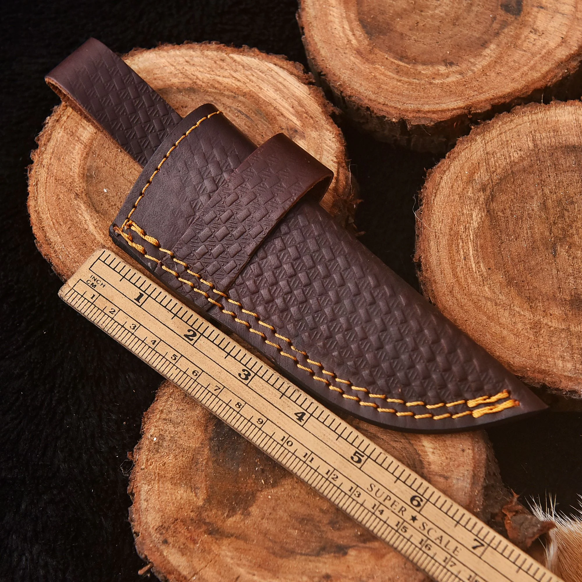 Outdoor Use Handmade Durable Top Grain Leather Fixed Blade Knife Sheath - Image 5
