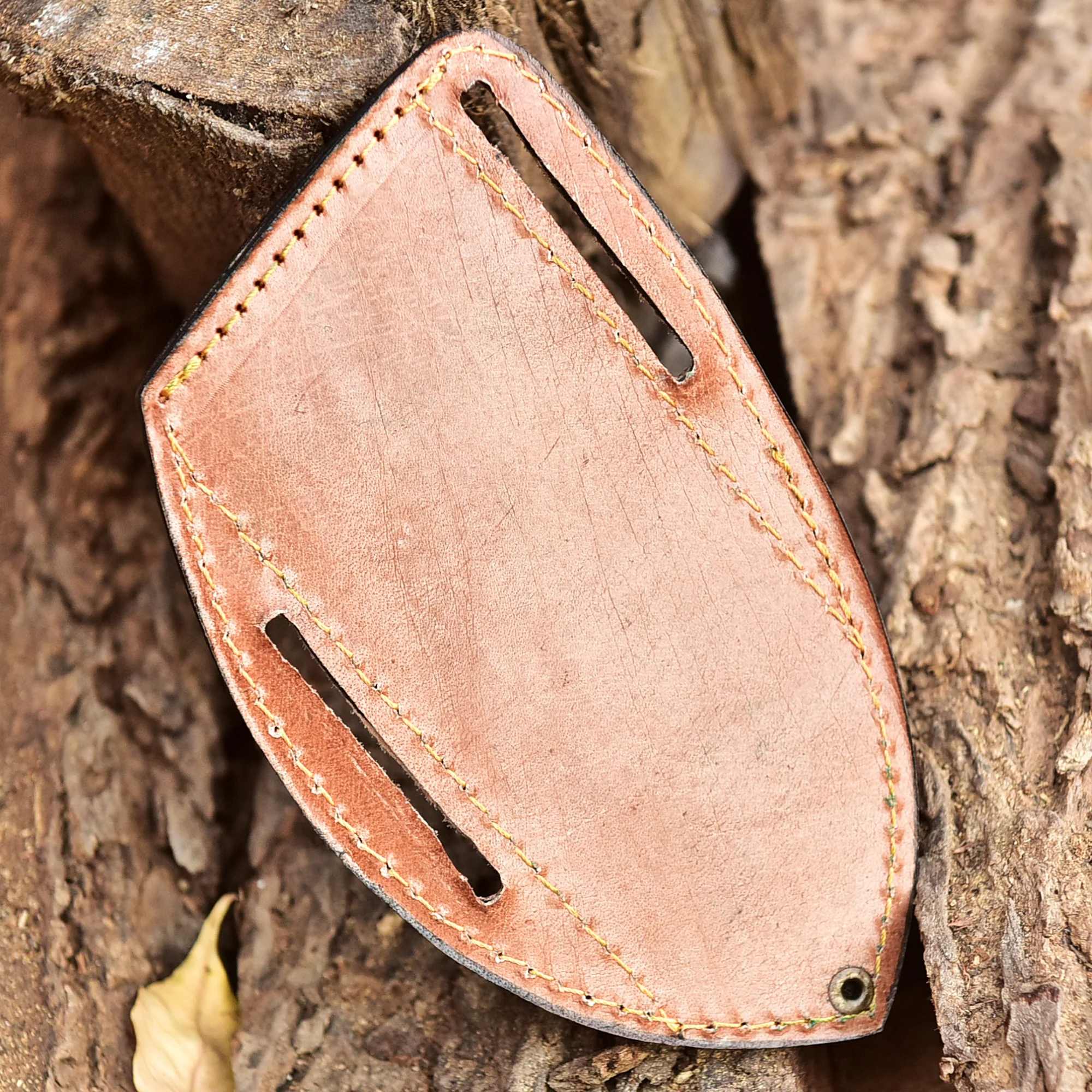 Premium Hand Stitched Outdoor Leather Folding Knife Engraved Sheath - Image 4