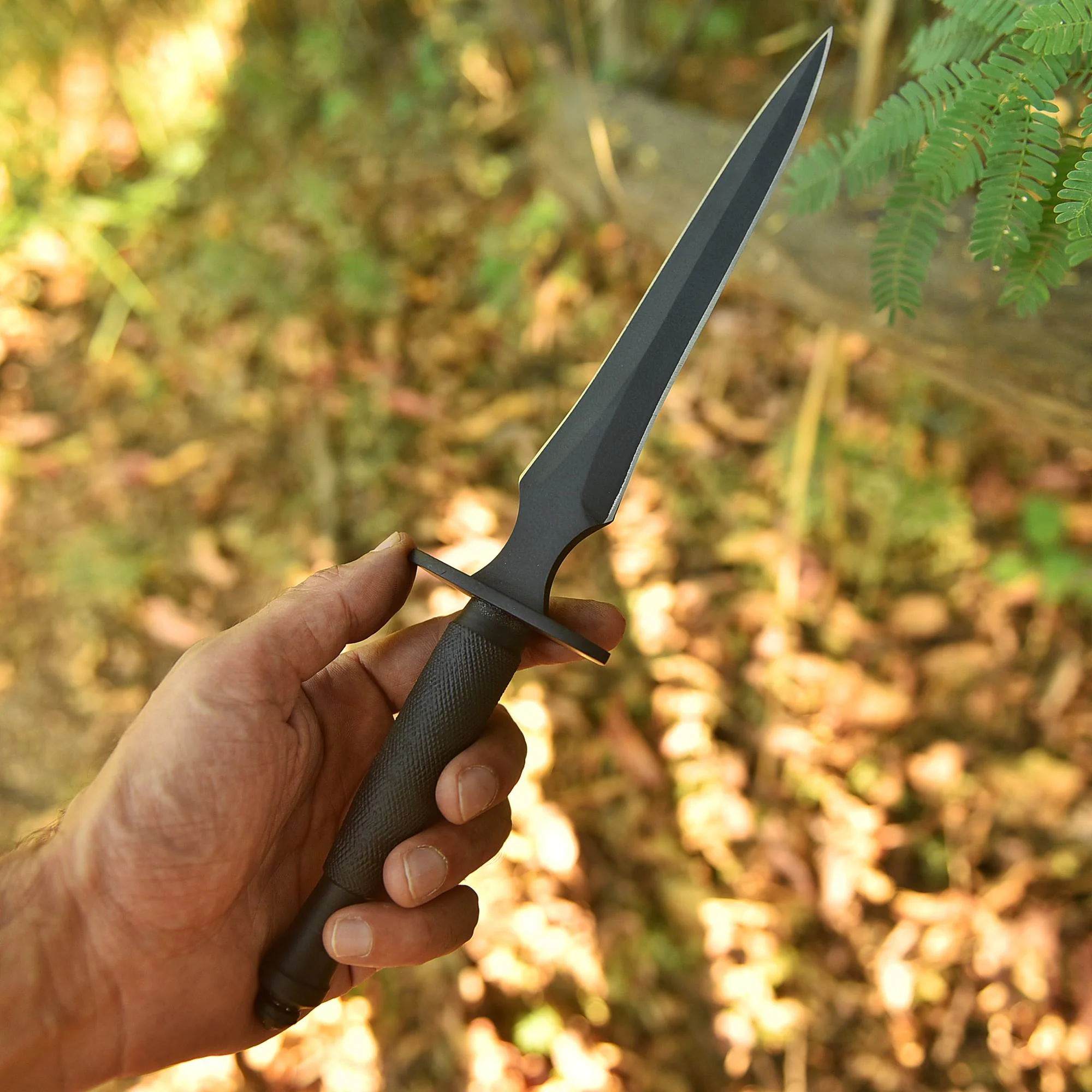 Premium Handmade Fixed Double Edge Carbon Steel Blade Full Tang Dagger Knife - Image 3