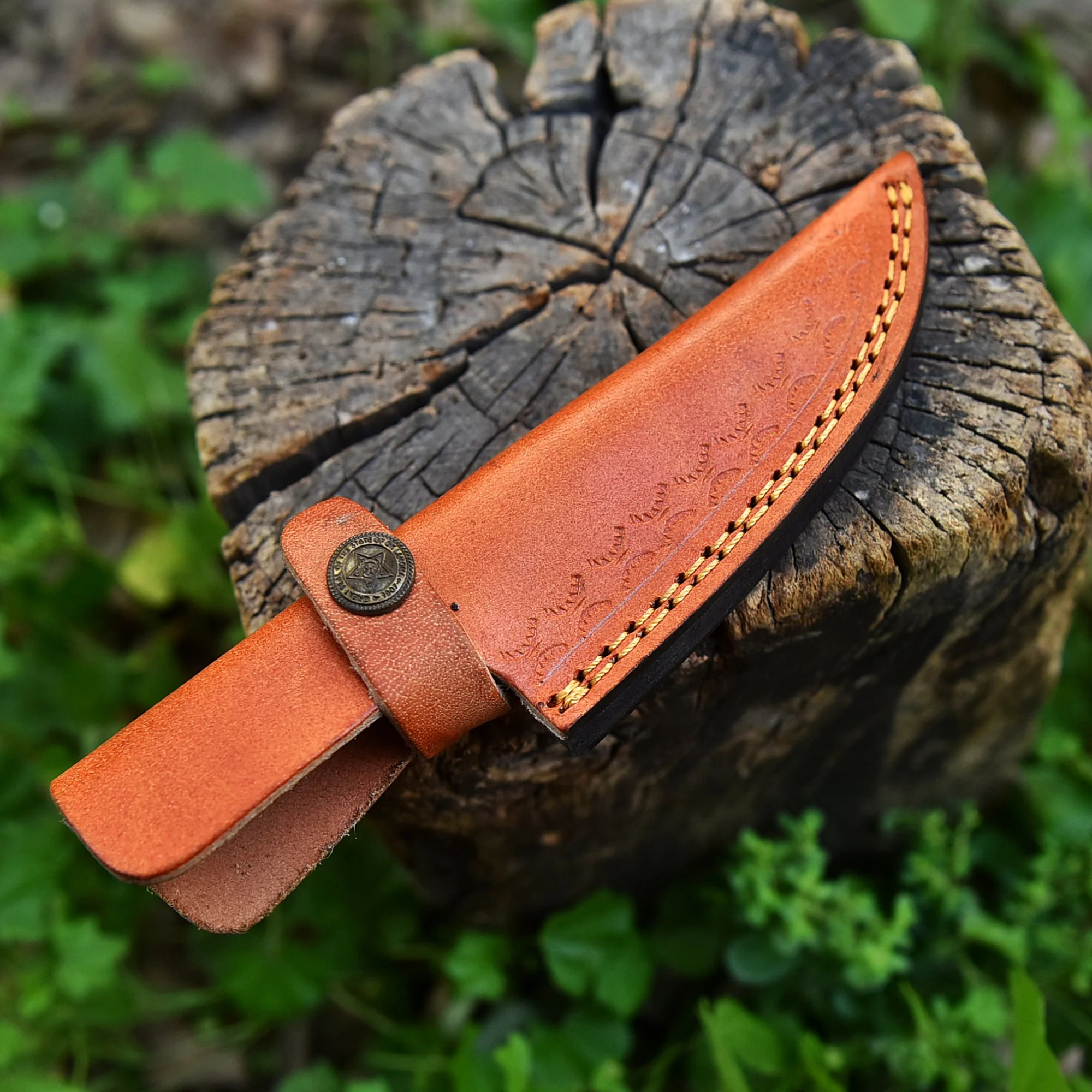 Premium Handmade Full Grain Leather Fixed Blade Knife Belt Carry Sheath - Image 2