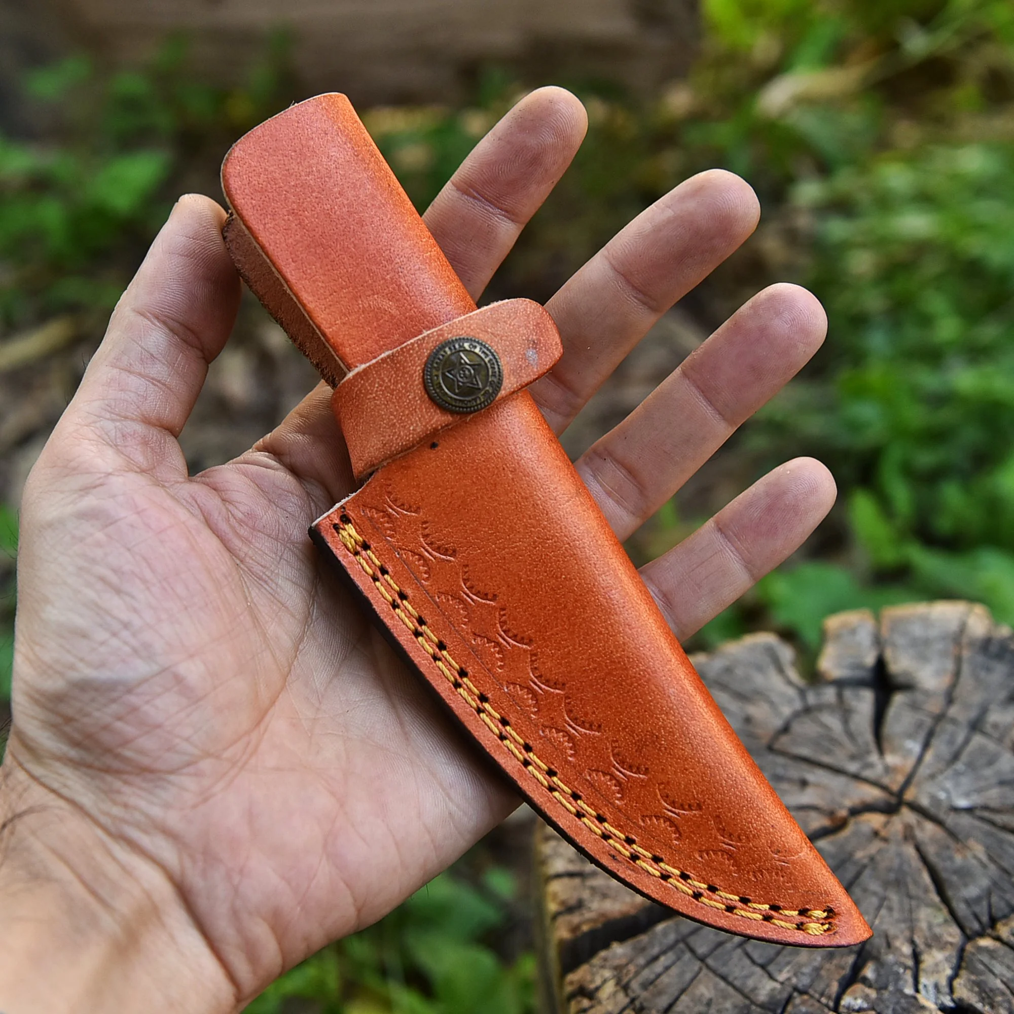 Premium Handmade Full Grain Leather Fixed Blade Knife Belt Carry Sheath - Image 3