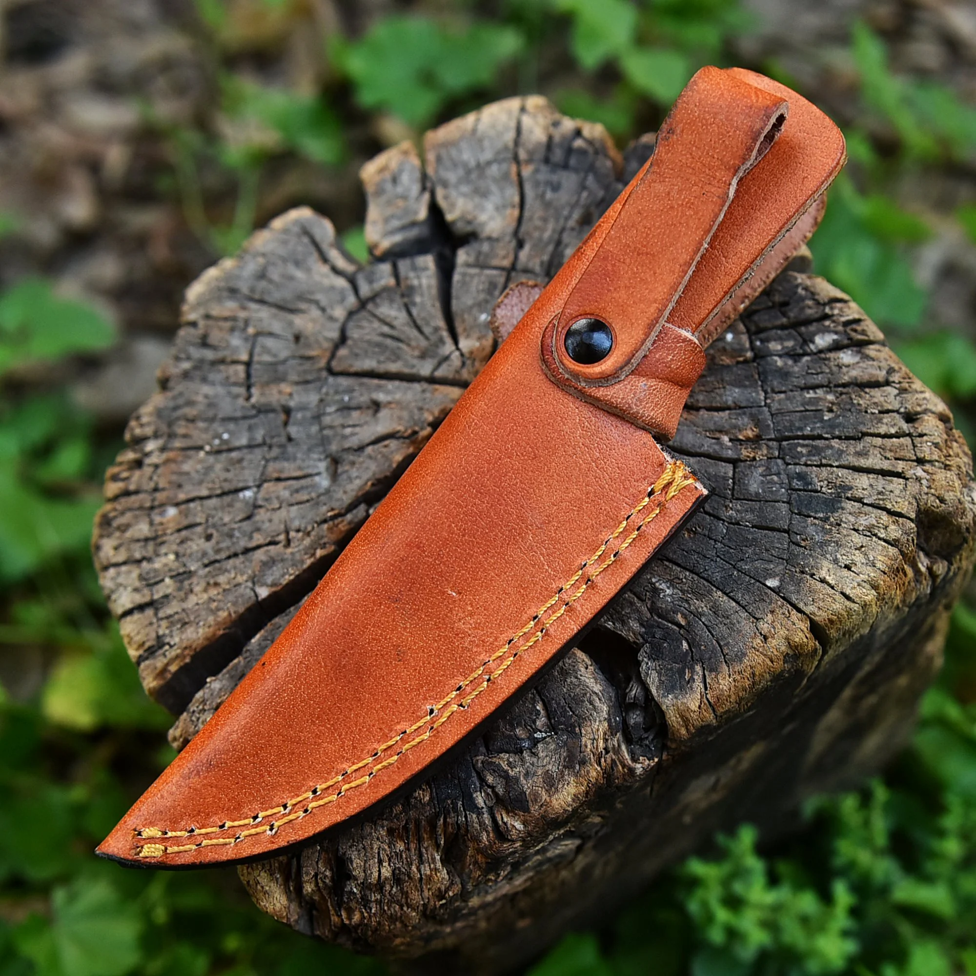 Premium Handmade Full Grain Leather Fixed Blade Knife Belt Carry Sheath - Image 4