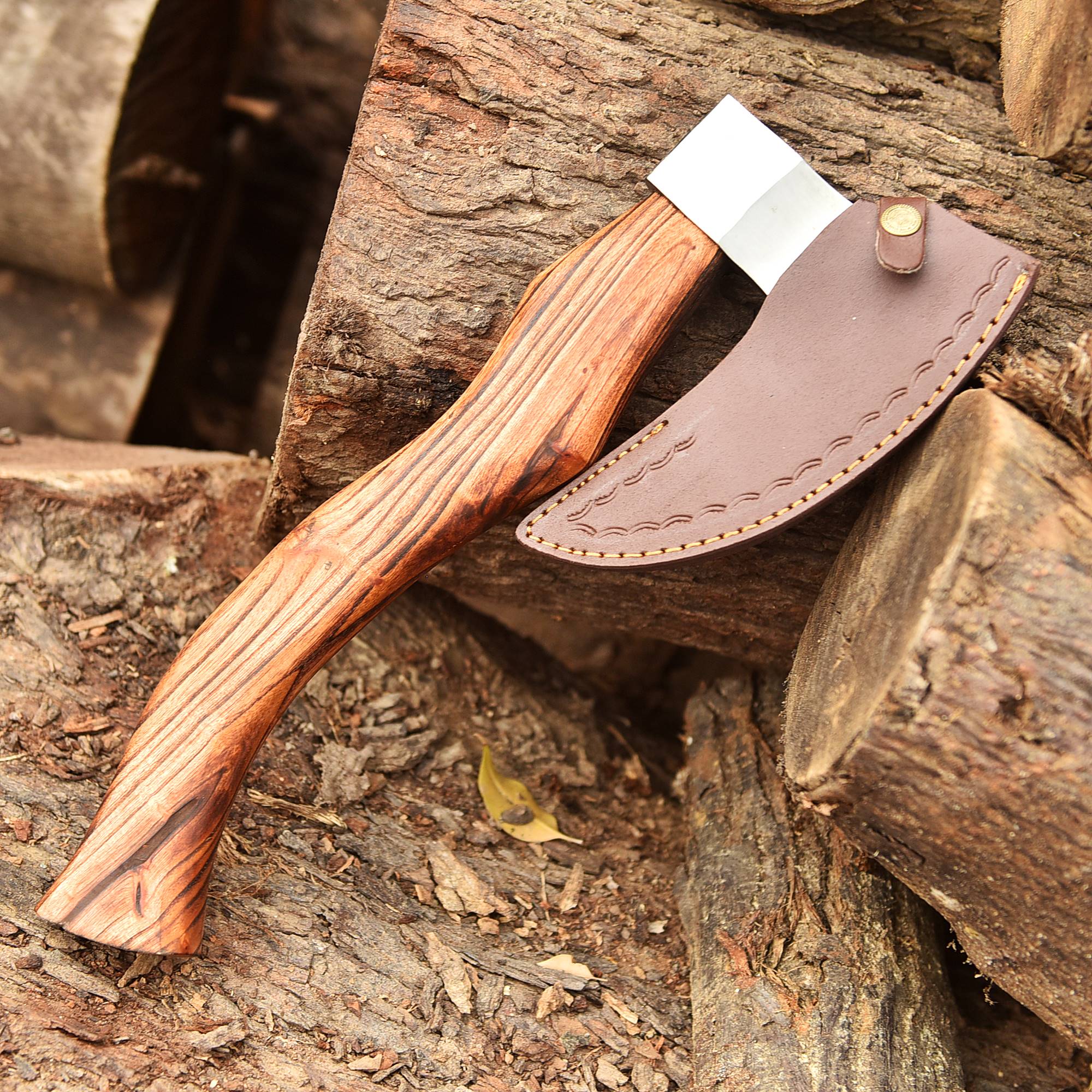 Premium Viking Axe, Hand Forged Viking Camping Axe with Dark wood Shaft & Carbon Steel - Image 5