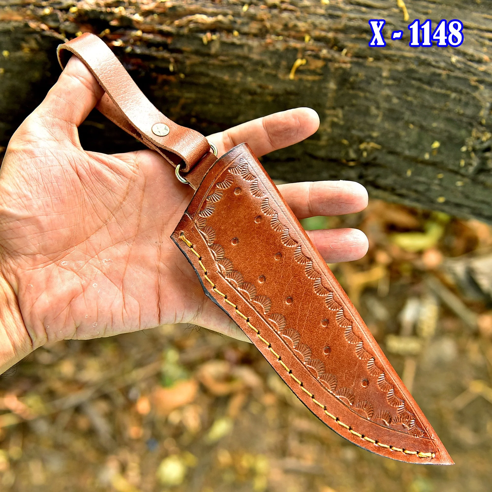 Professional Grade Hand Stitched Fix Blade Knife Genuine Leather Sheath - Image 4