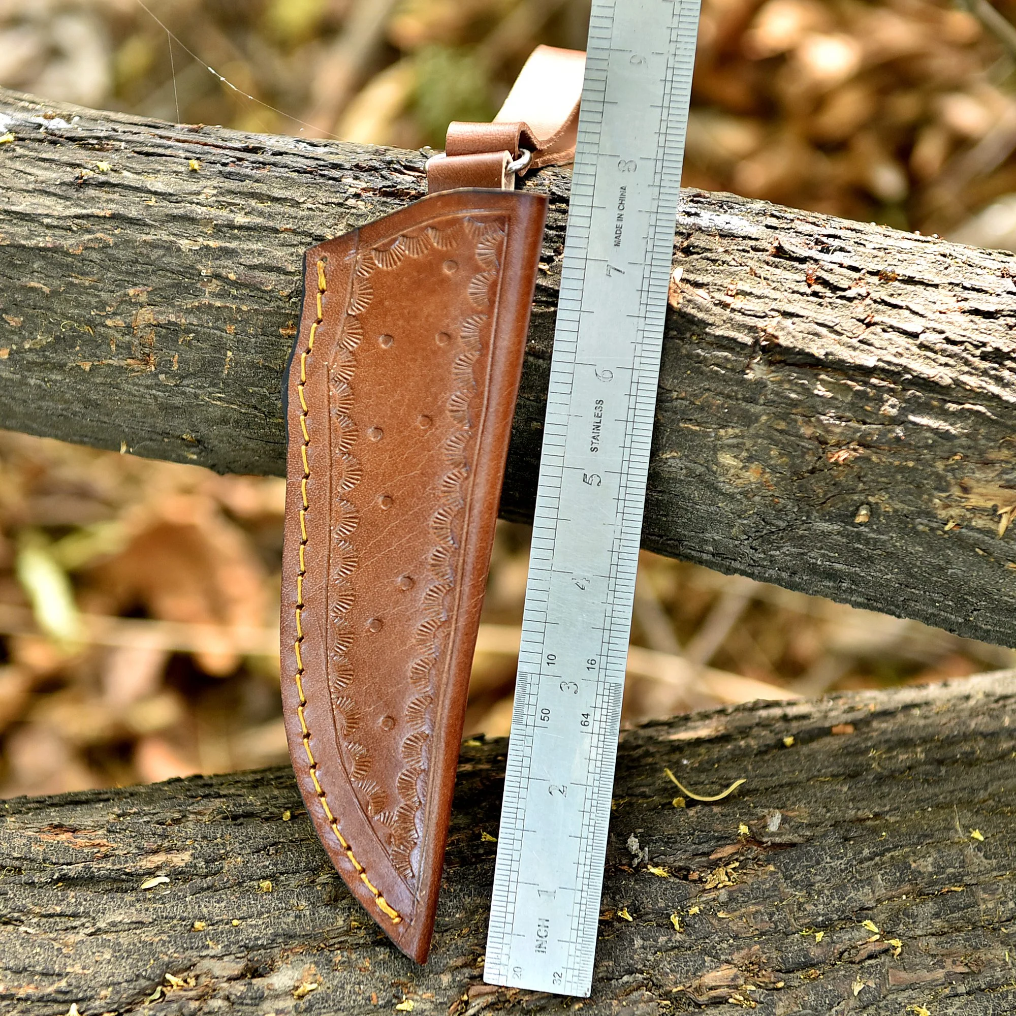 Professional Grade Hand Stitched Fix Blade Knife Genuine Leather Sheath - Image 5