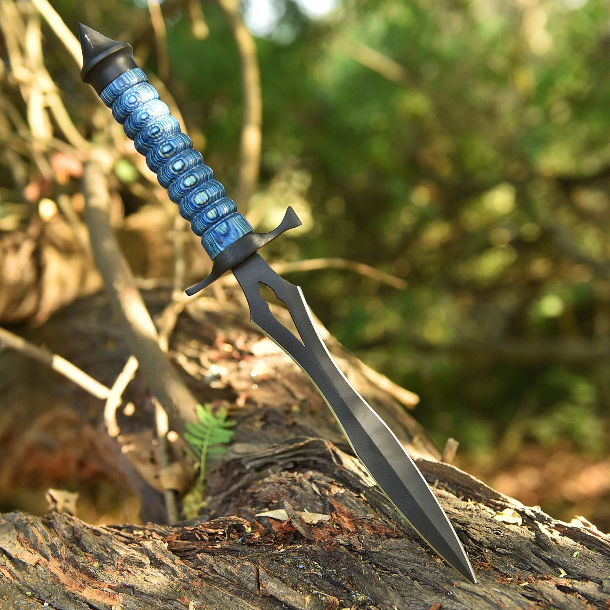 Professional Handmade Powder Coat Double Edge Blade Dagger Resin Handle - Image 2