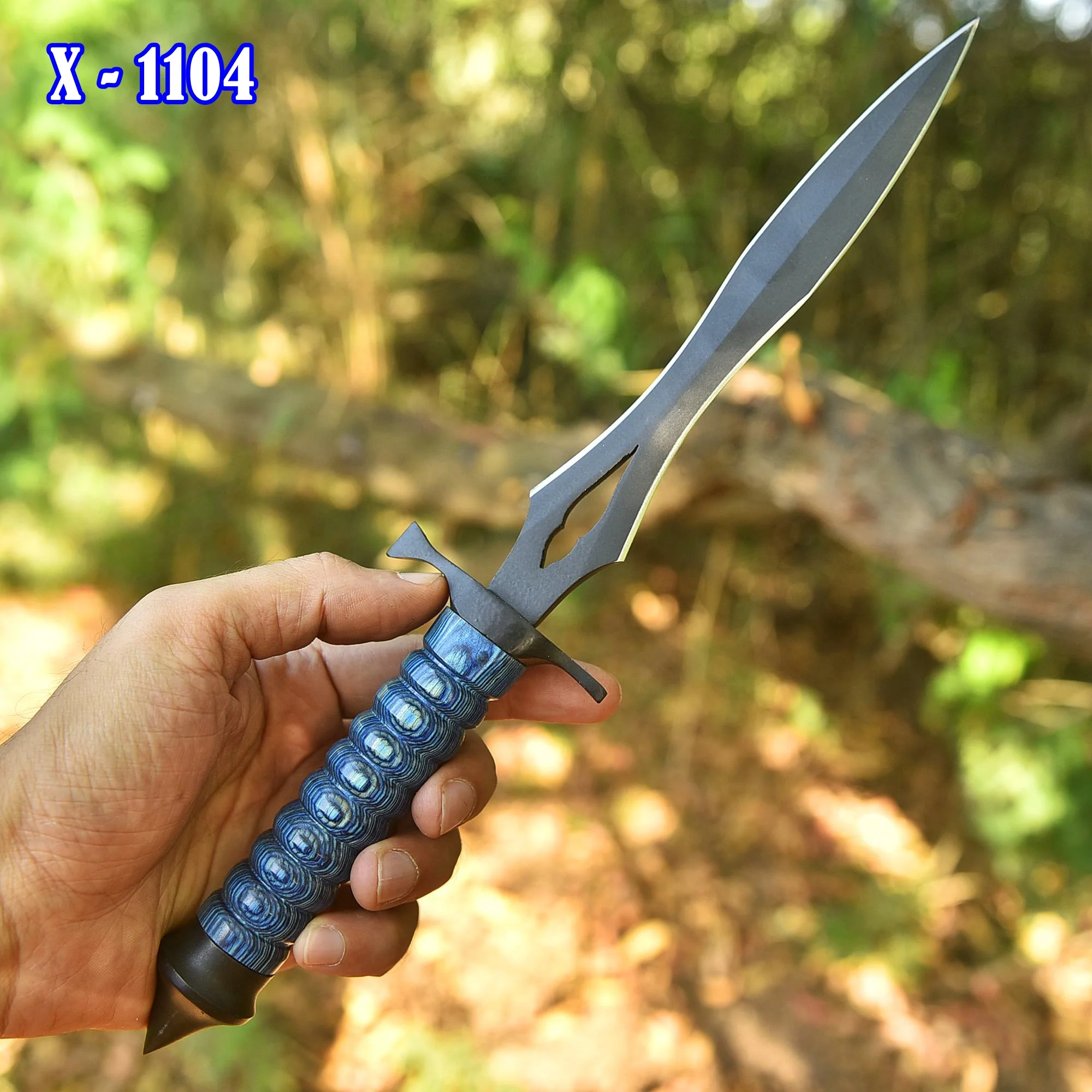 Professional Handmade Powder Coat Double Edge Blade Dagger Resin Handle - Image 3