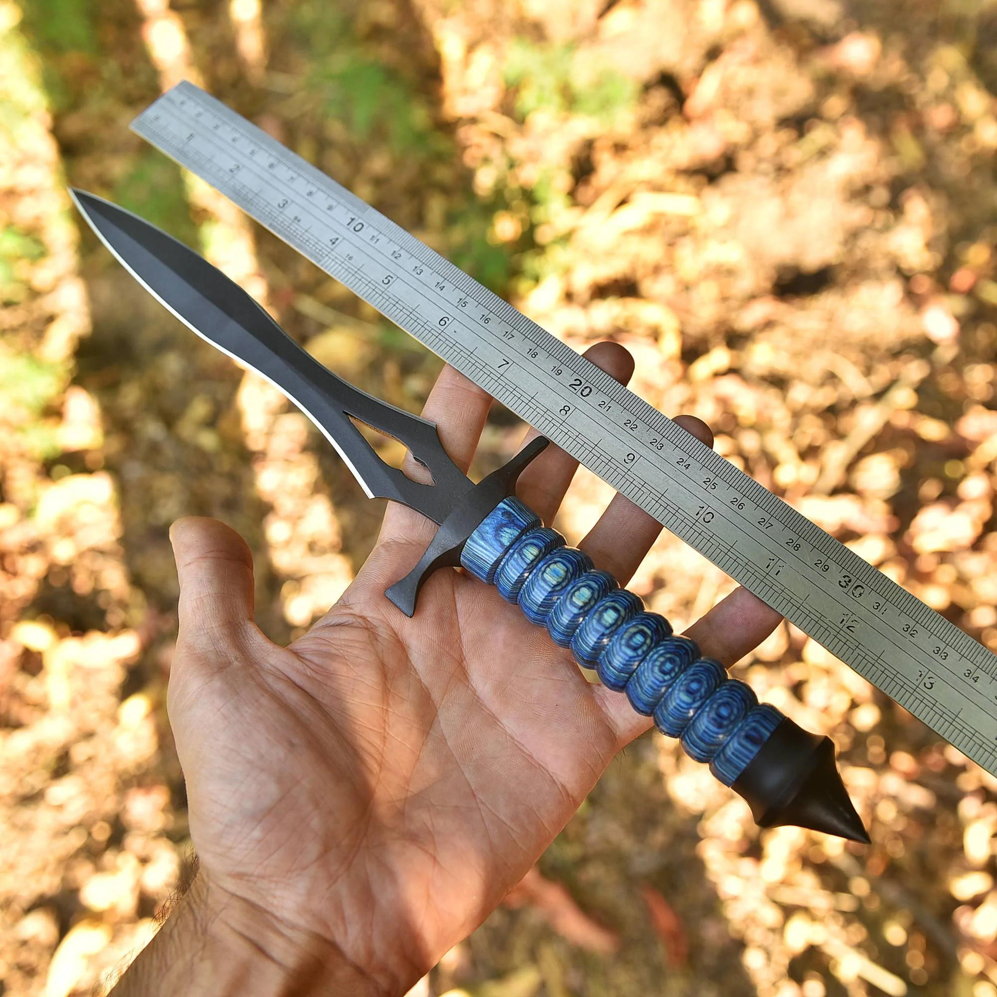 Professional Handmade Powder Coat Double Edge Blade Dagger Resin Handle - Image 4